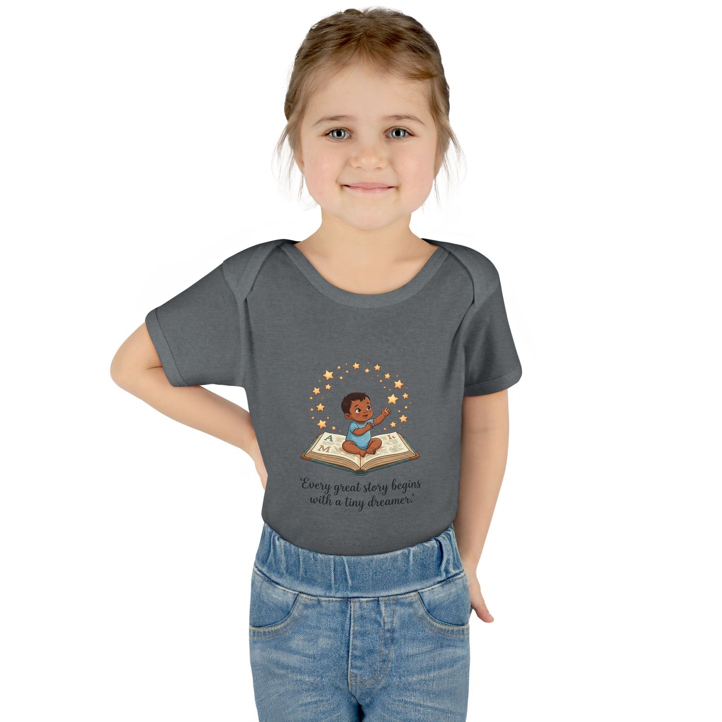 Baby Bodysuit - "Every Great Story Begins with a Tiny Dreamer" Illustrated Infant Onesie