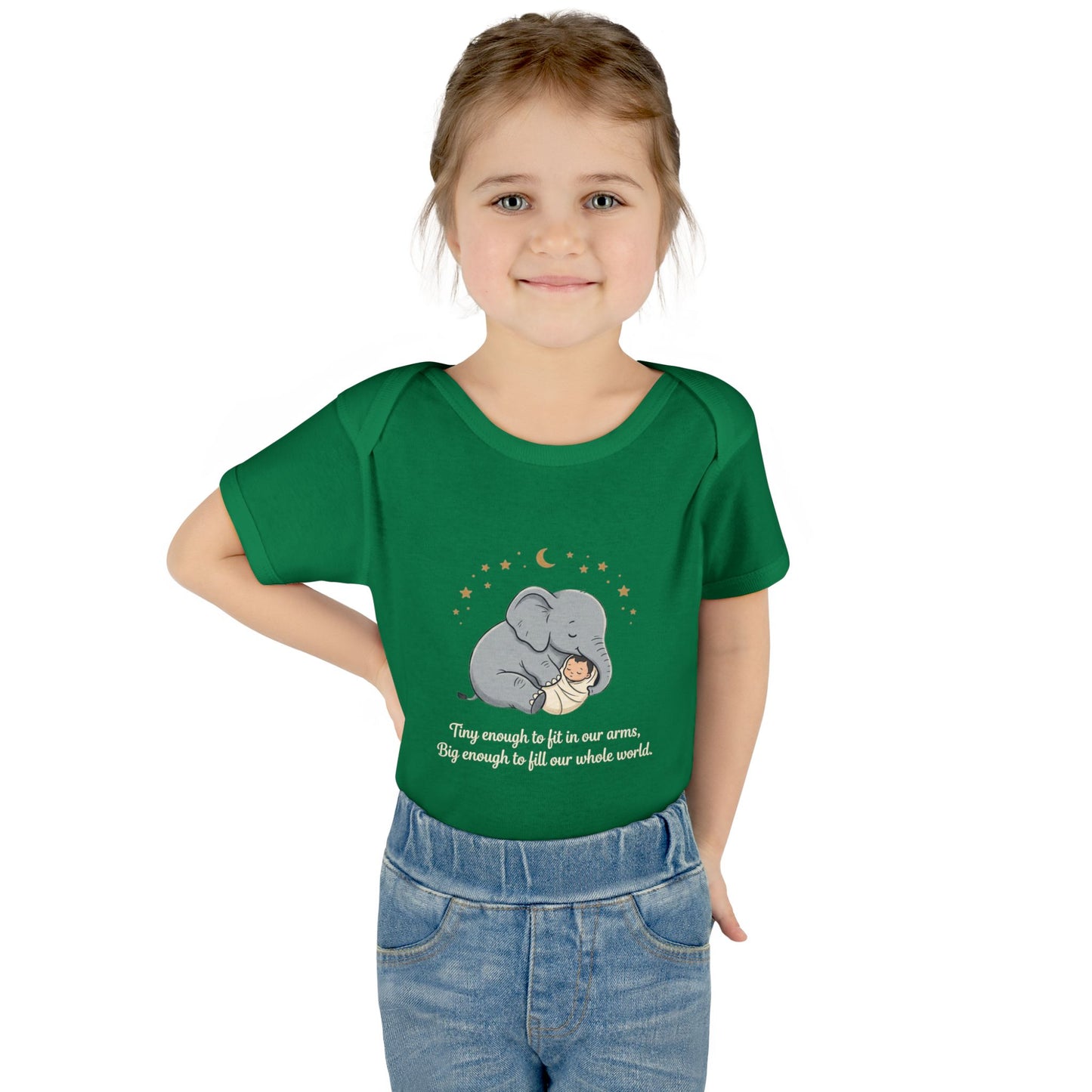 Elephant & Baby Nighttime Infant Bodysuit — Cute Nursery Sleepwear