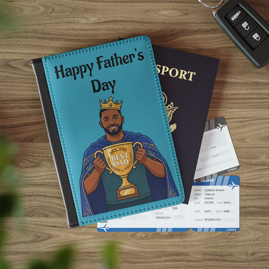 Father's Day Passport Cover - 'Happy Father's Day' Best Dad Trophy Travel Wallet