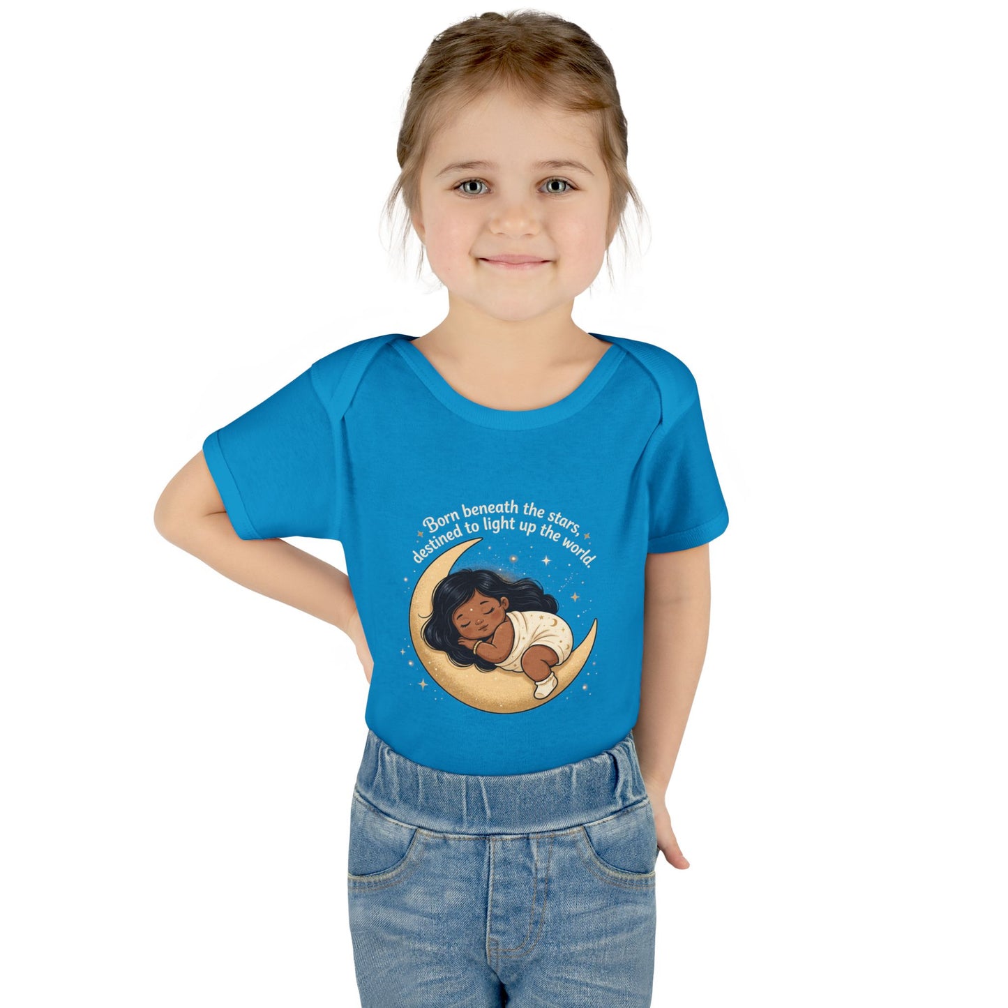 Newborn Moon Baby Bodysuit — "Born Beneath the Stars" Infant Onesie