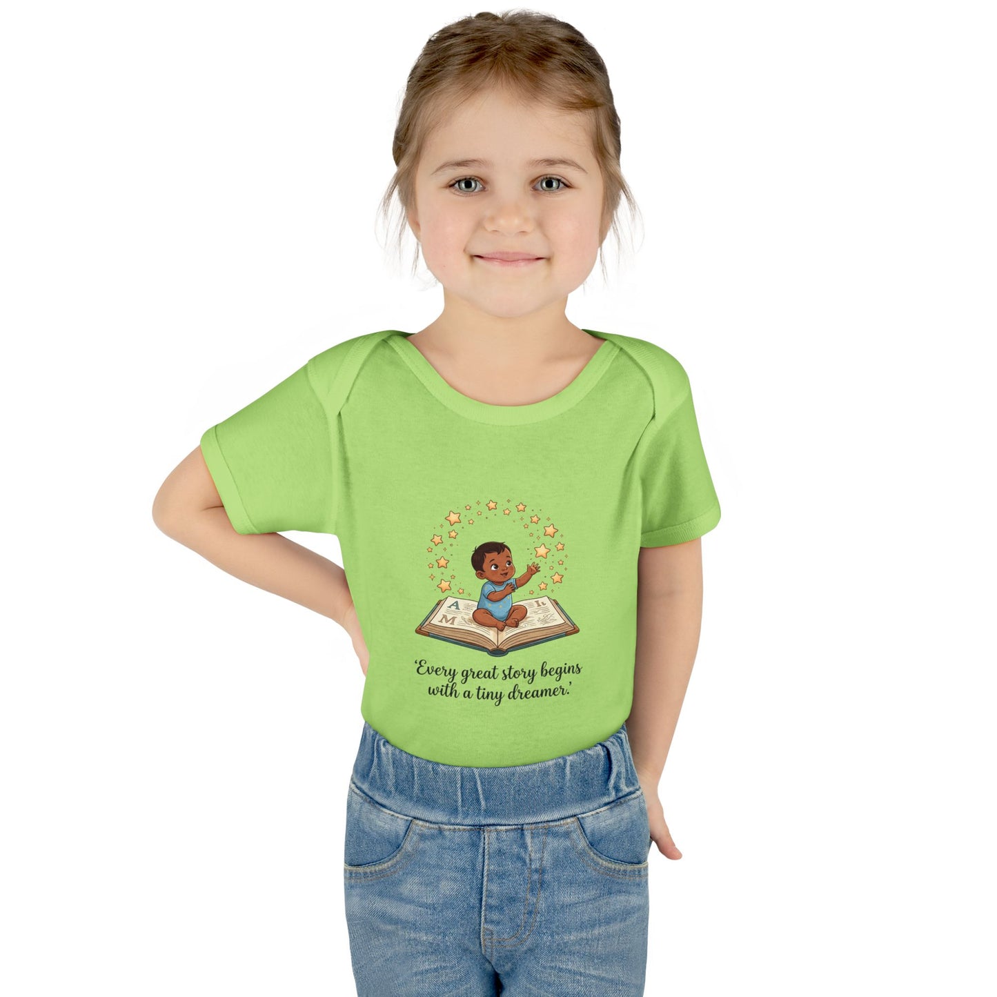 Baby Bodysuit - "Every Great Story Begins with a Tiny Dreamer" Illustrated Infant Onesie