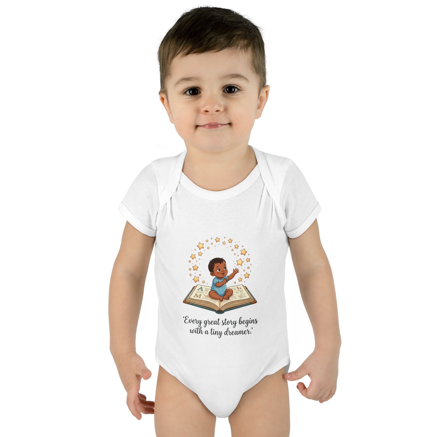 Baby Bodysuit - "Every Great Story Begins with a Tiny Dreamer" Illustrated Infant Onesie
