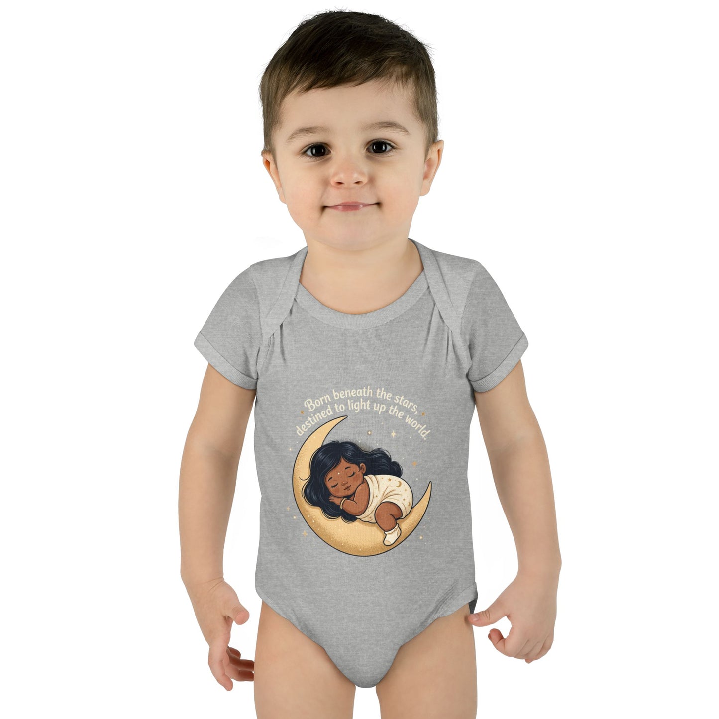 Newborn Moon Baby Bodysuit — "Born Beneath the Stars" Infant Onesie