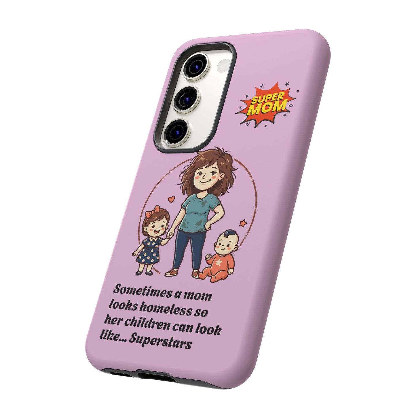 Super Mom Phone Case | Pink Phone Case, Mom Quote