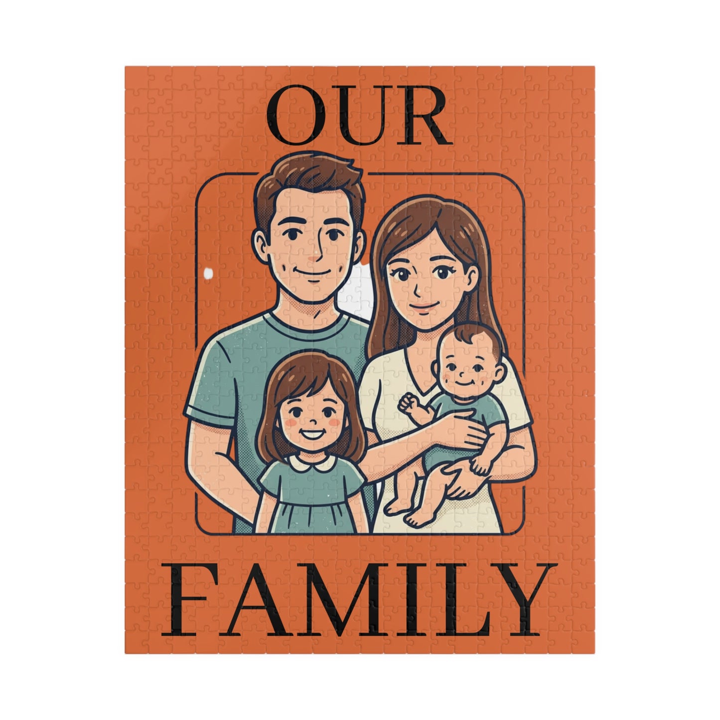 Family Portrait Puzzle – “Our Family” Personalized Jigsaw (110–1014 pcs)
