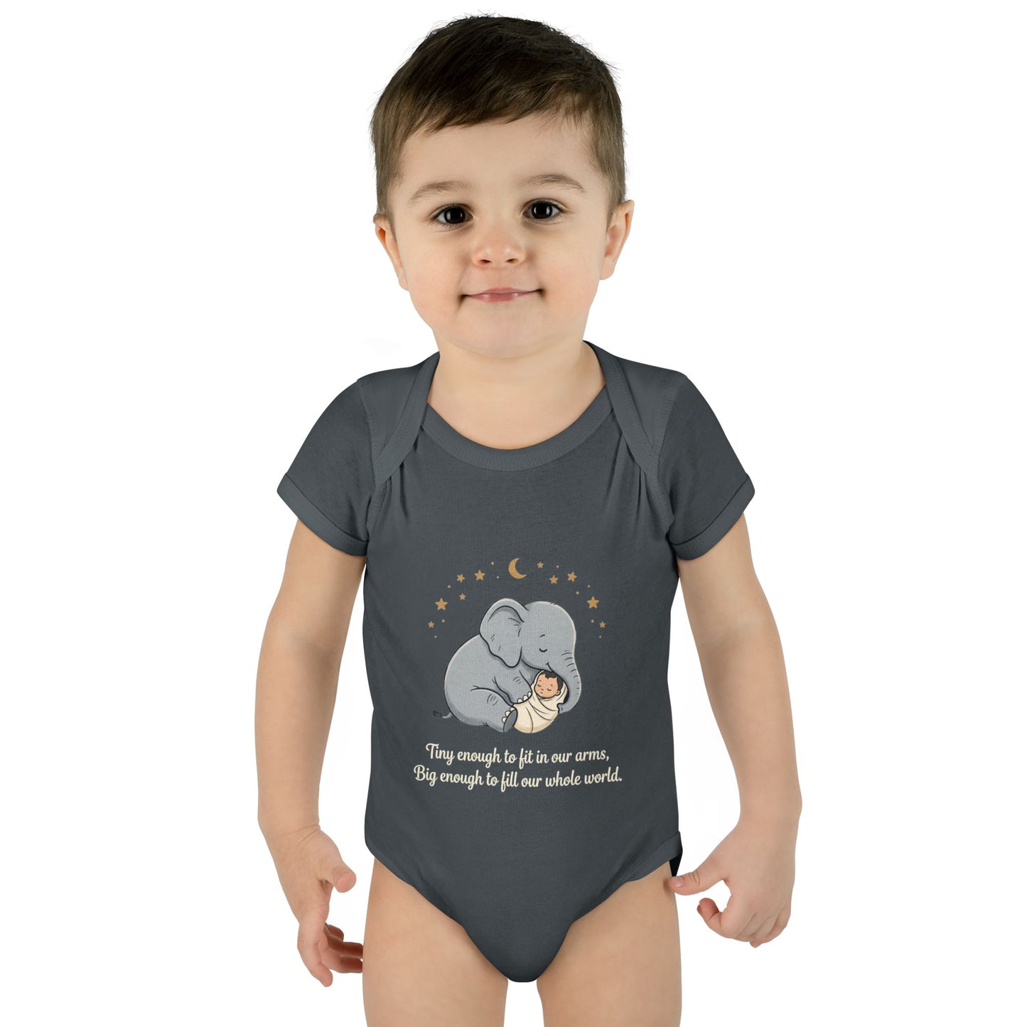 Elephant & Baby Nighttime Infant Bodysuit — Cute Nursery Sleepwear
