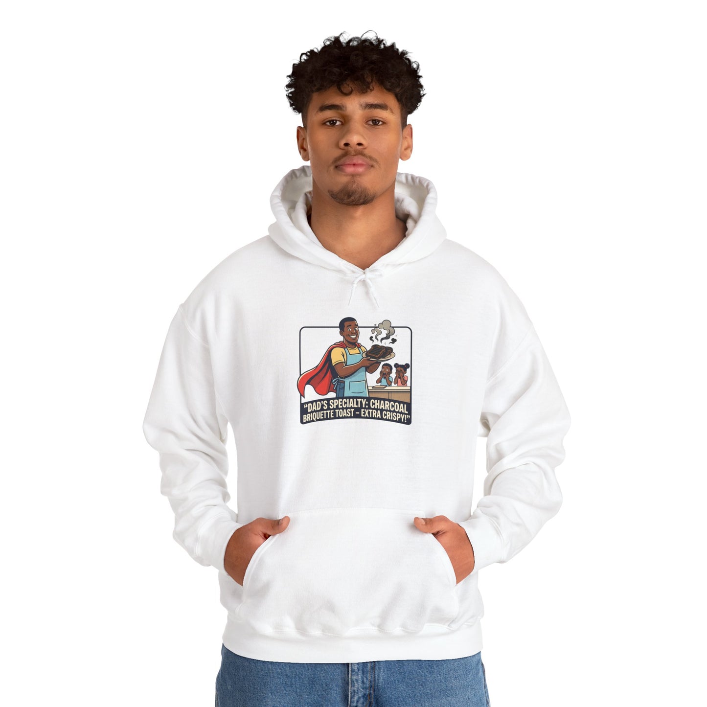 Hoodie — 'Dad's Specialty Charcoal Grilled Toast' Retro BBQ Chef Graphic