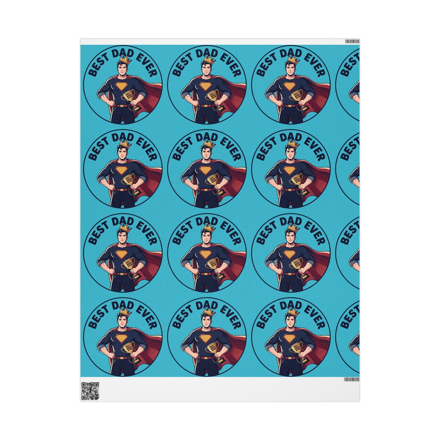 Best Dad Ever Superhero Wrapping Paper — Father's Day Gift Wrap