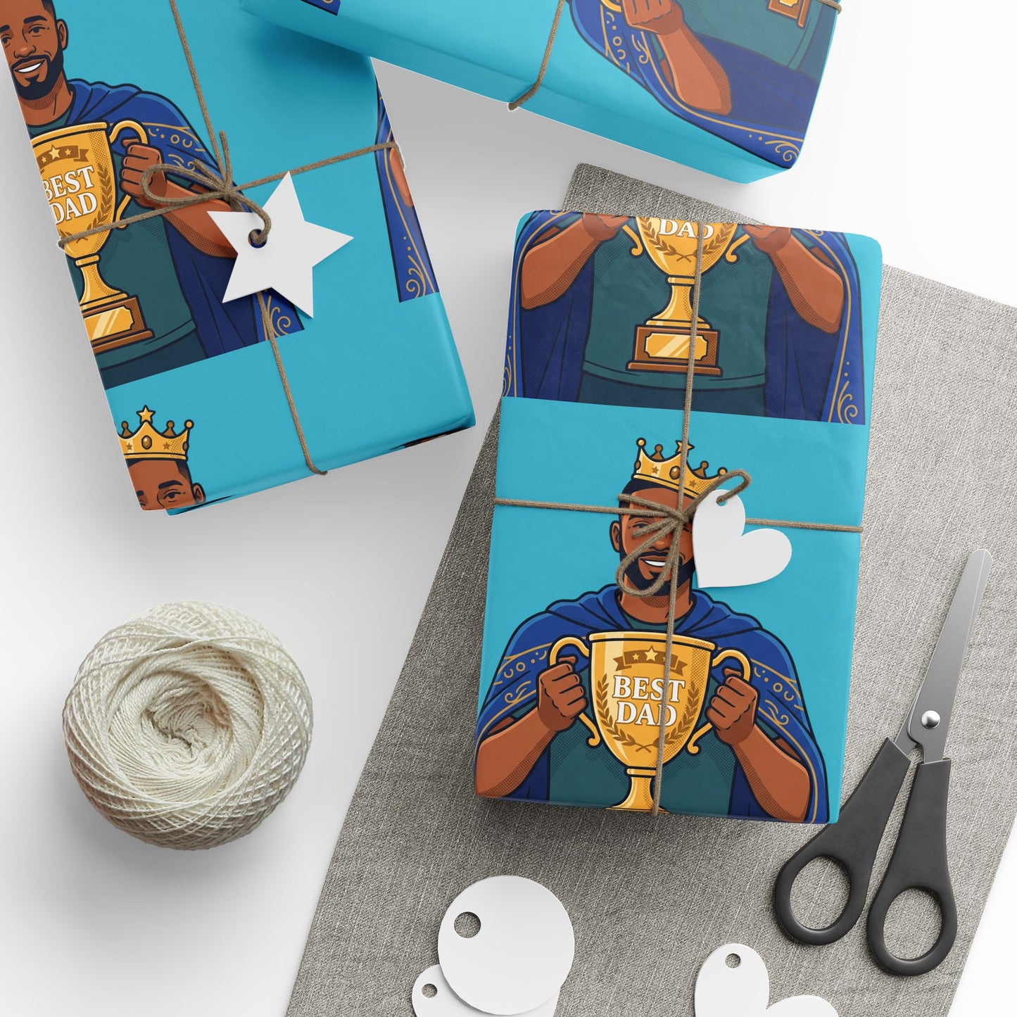 Best Dad Ever Superhero Wrapping Paper — Father's Day Gift Wrap