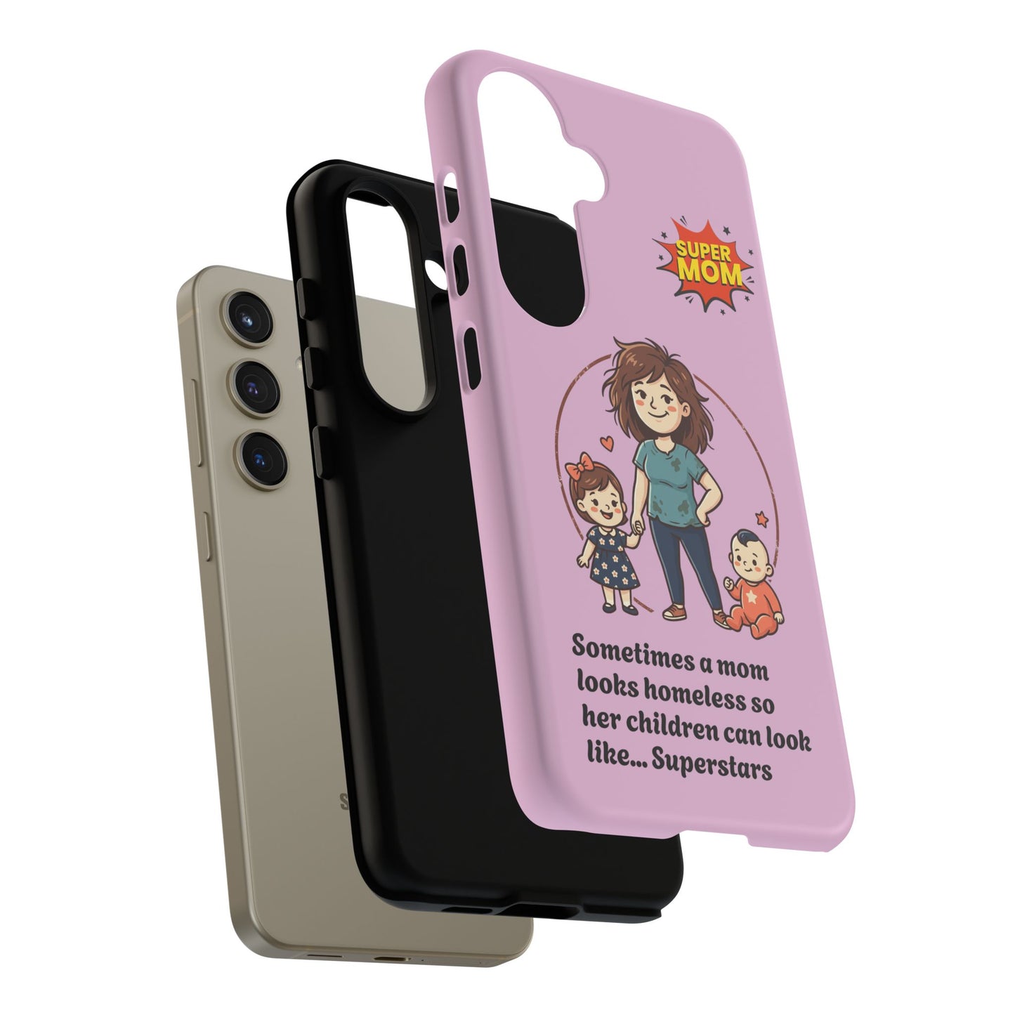 Super Mom Phone Case | Pink Phone Case, Mom Quote