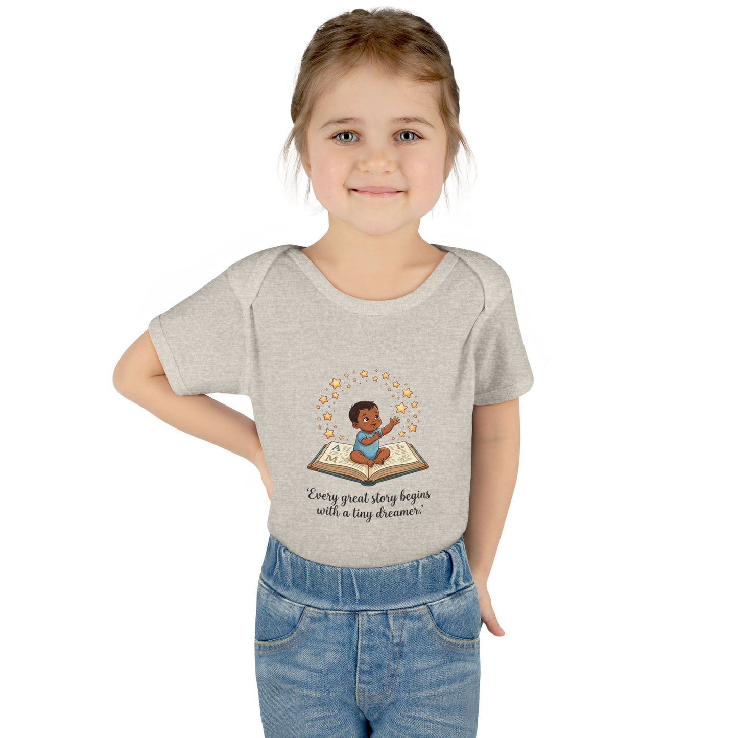 Baby Bodysuit - "Every Great Story Begins with a Tiny Dreamer" Illustrated Infant Onesie