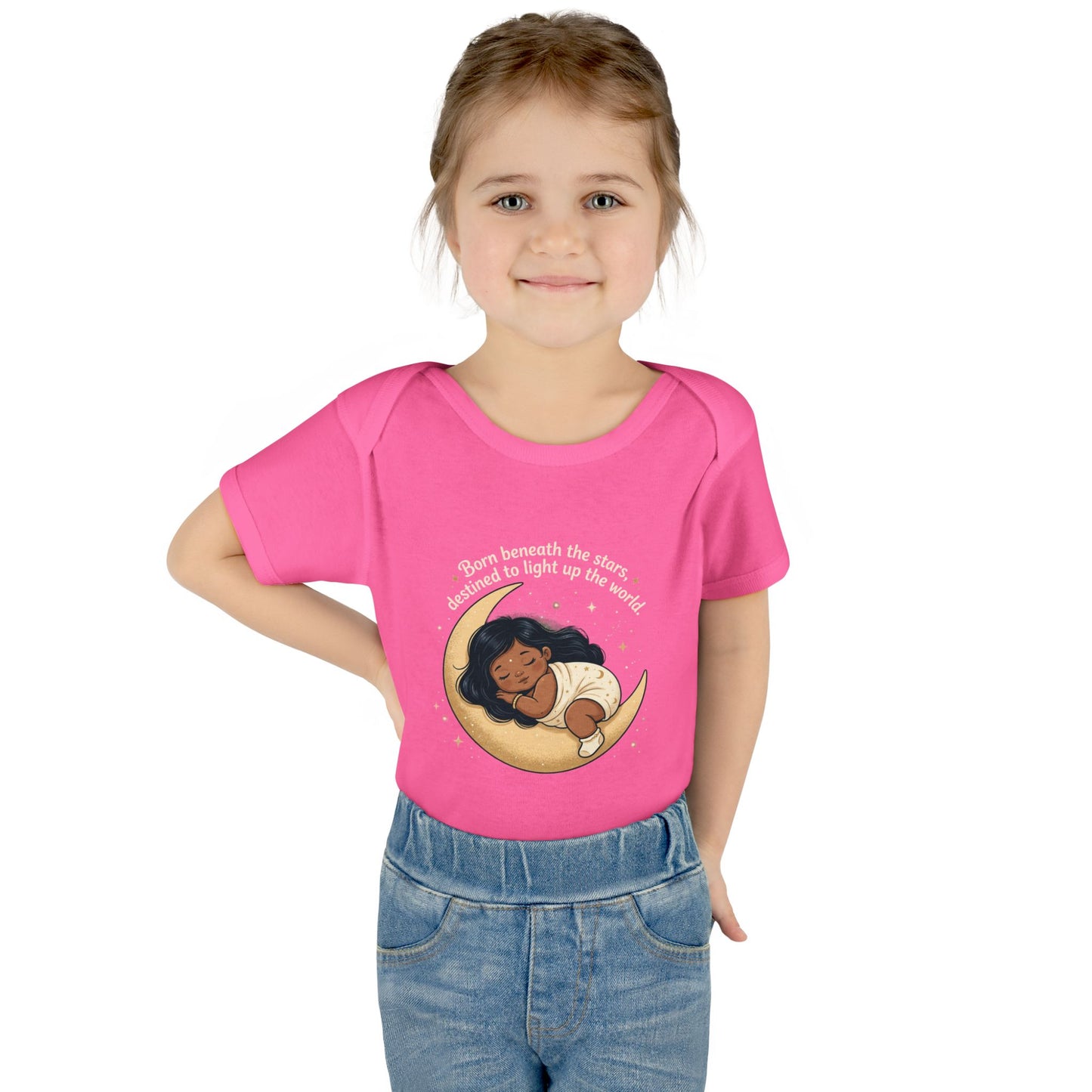 Newborn Moon Baby Bodysuit — "Born Beneath the Stars" Infant Onesie