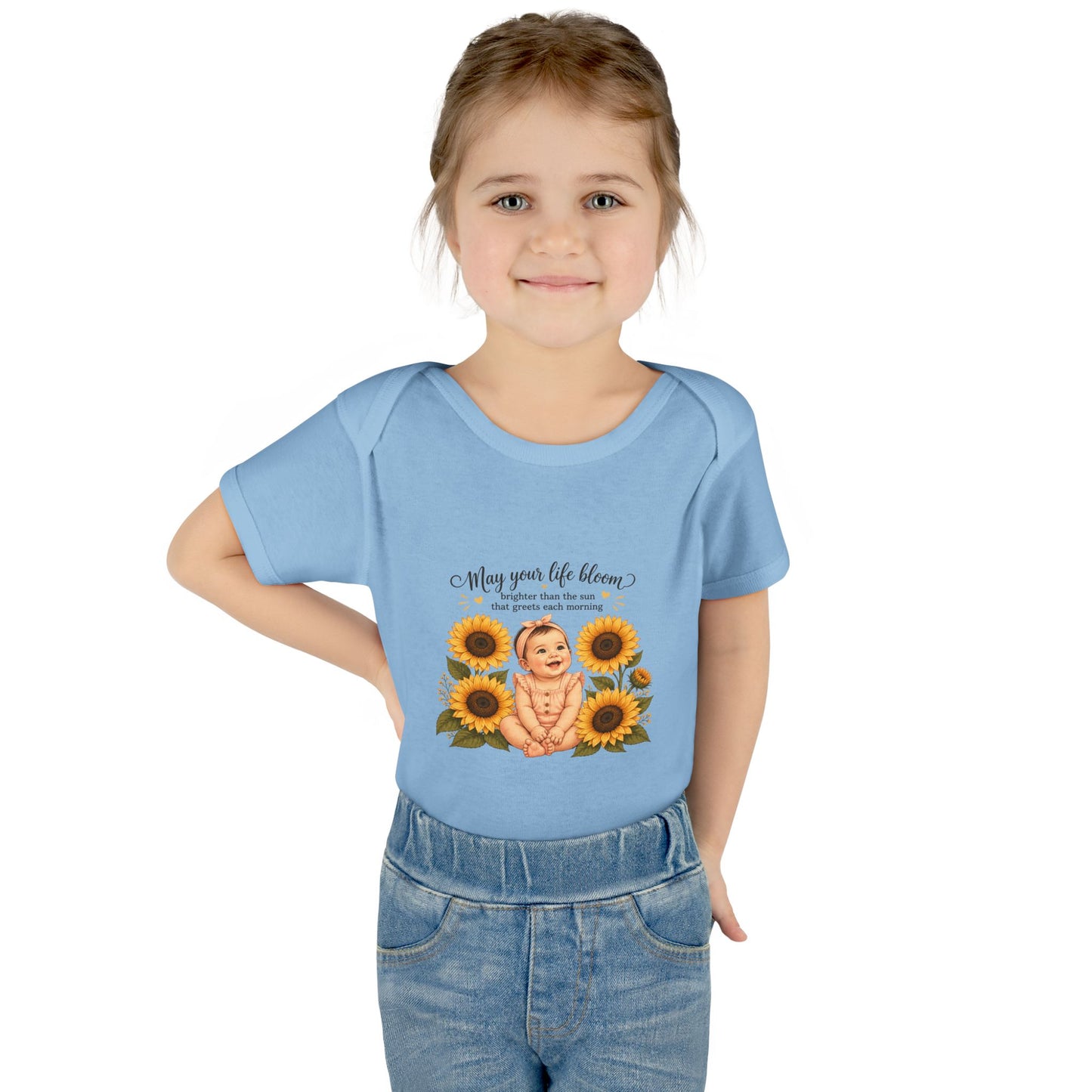 Sunflower Baby Bodysuit – "May Your Life Bloom" Infant Onesie