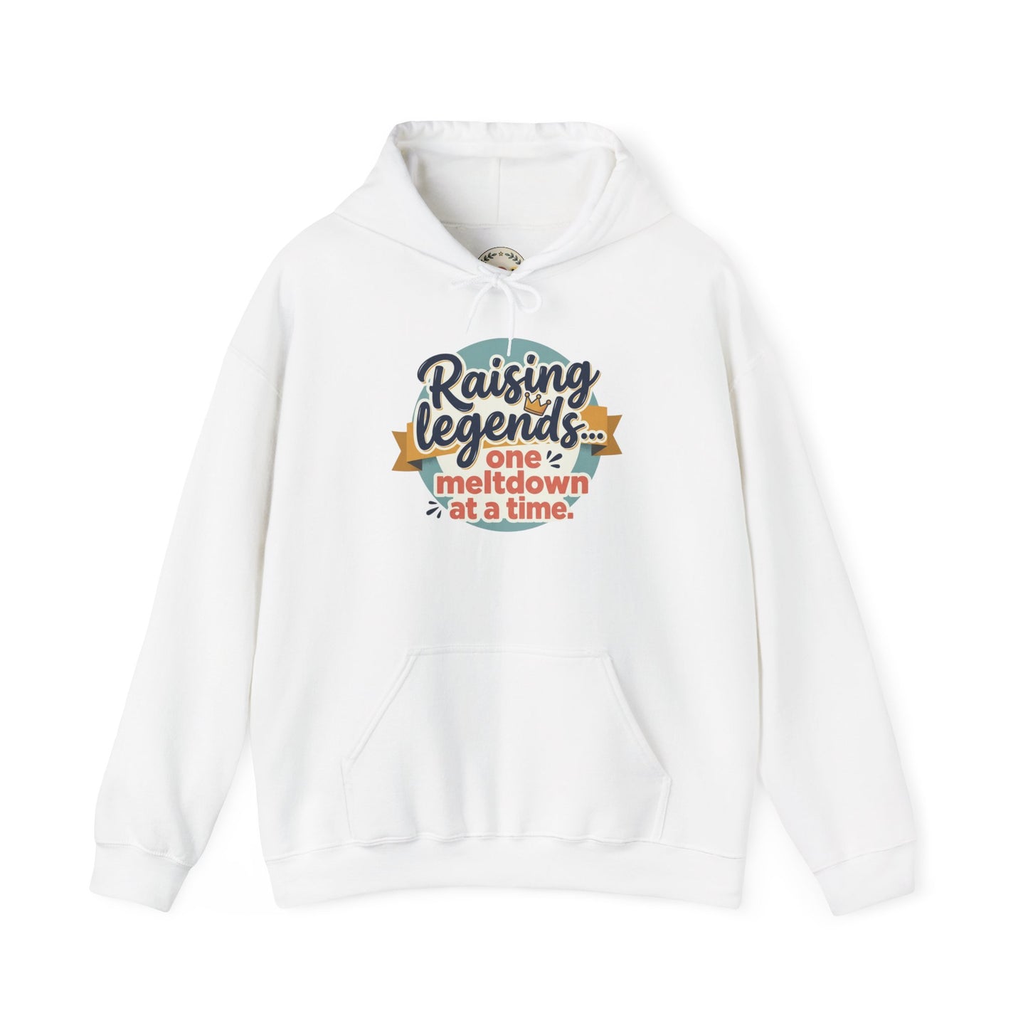 Hoodie — "Raising Legends... one meltdown at a time" Retro Parenthood Sweatshirt