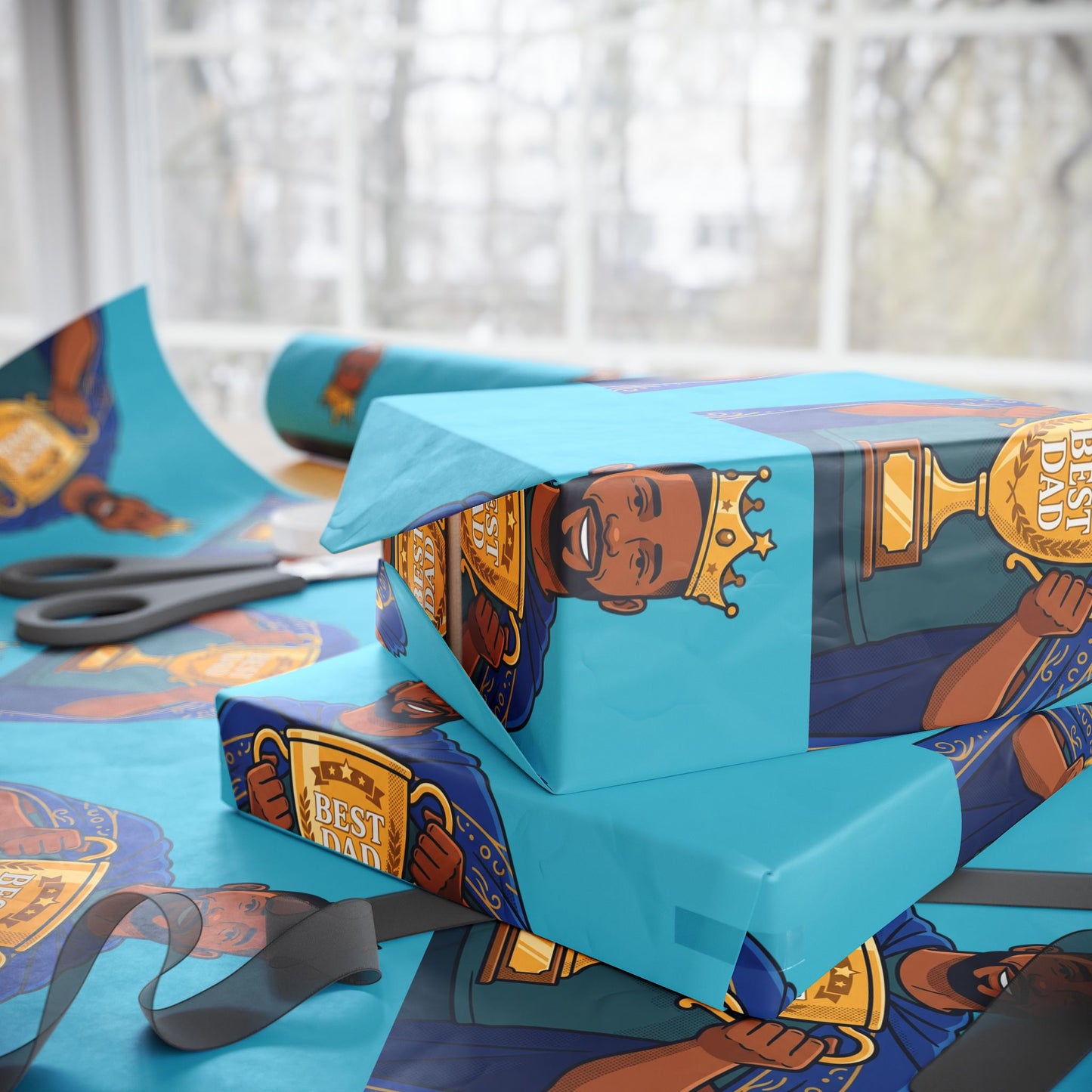 Best Dad Ever Superhero Wrapping Paper — Father's Day Gift Wrap