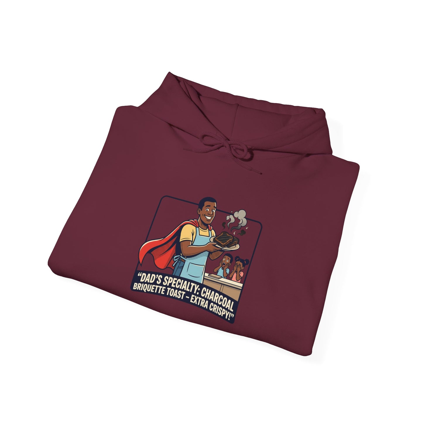 Hoodie — 'Dad's Specialty Charcoal Grilled Toast' Retro BBQ Chef Graphic