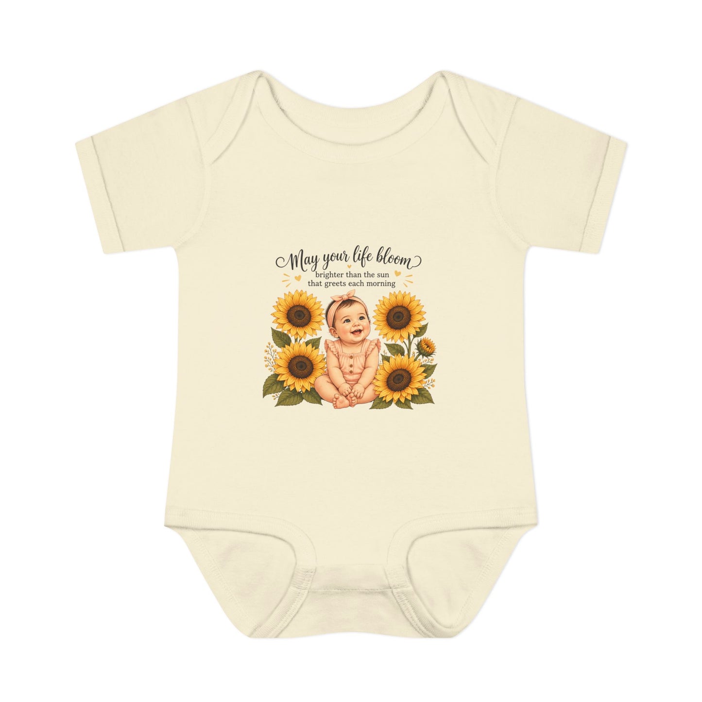 Sunflower Baby Bodysuit – "May Your Life Bloom" Infant Onesie
