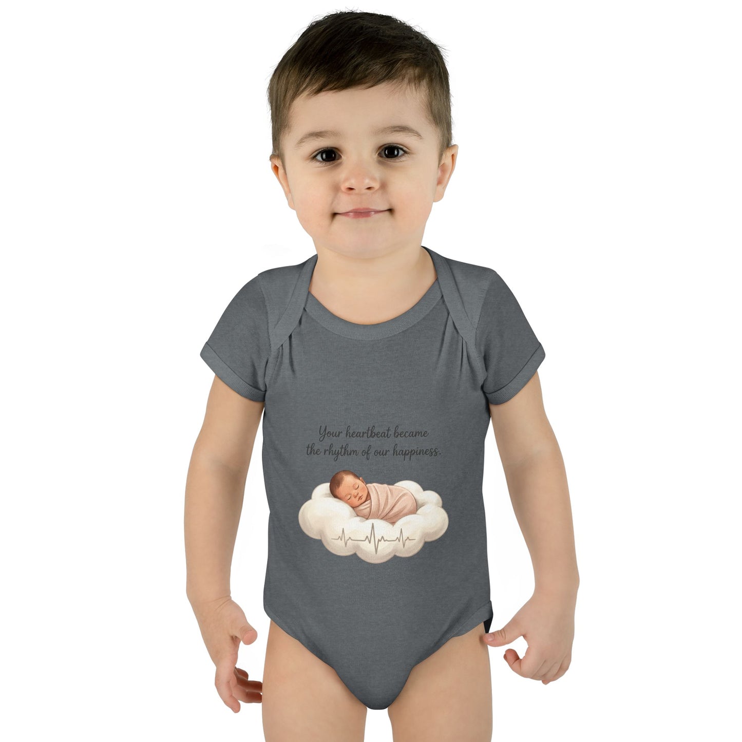 Infant Bodysuit — "Your heartbeat became the rhythm of our happiness" Newborn Baby Gift