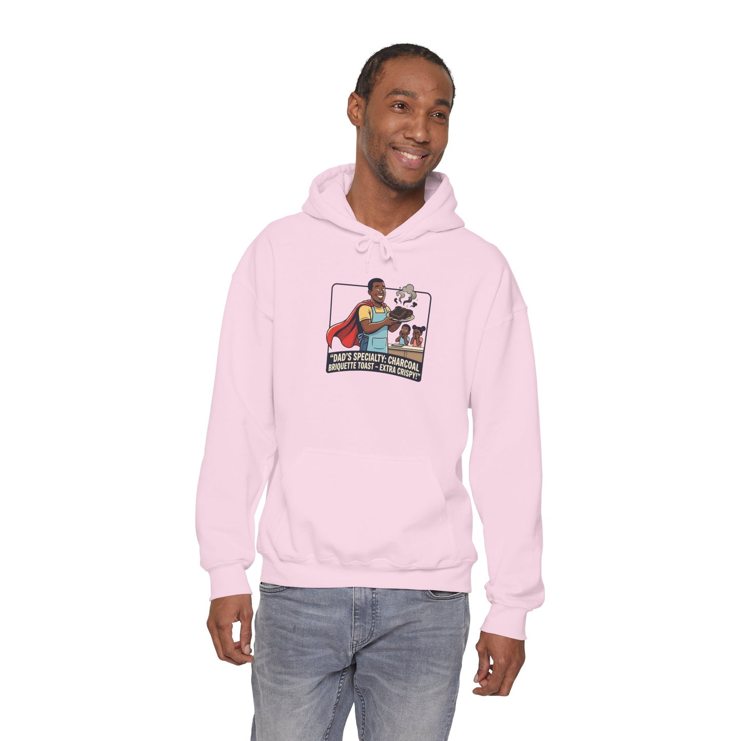 Hoodie — 'Dad's Specialty Charcoal Grilled Toast' Retro BBQ Chef Graphic