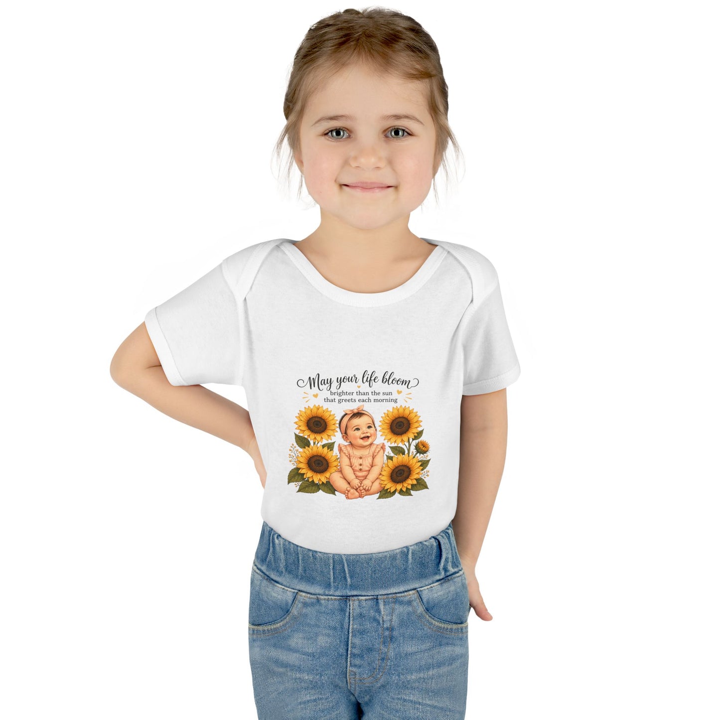 Sunflower Baby Bodysuit – "May Your Life Bloom" Infant Onesie