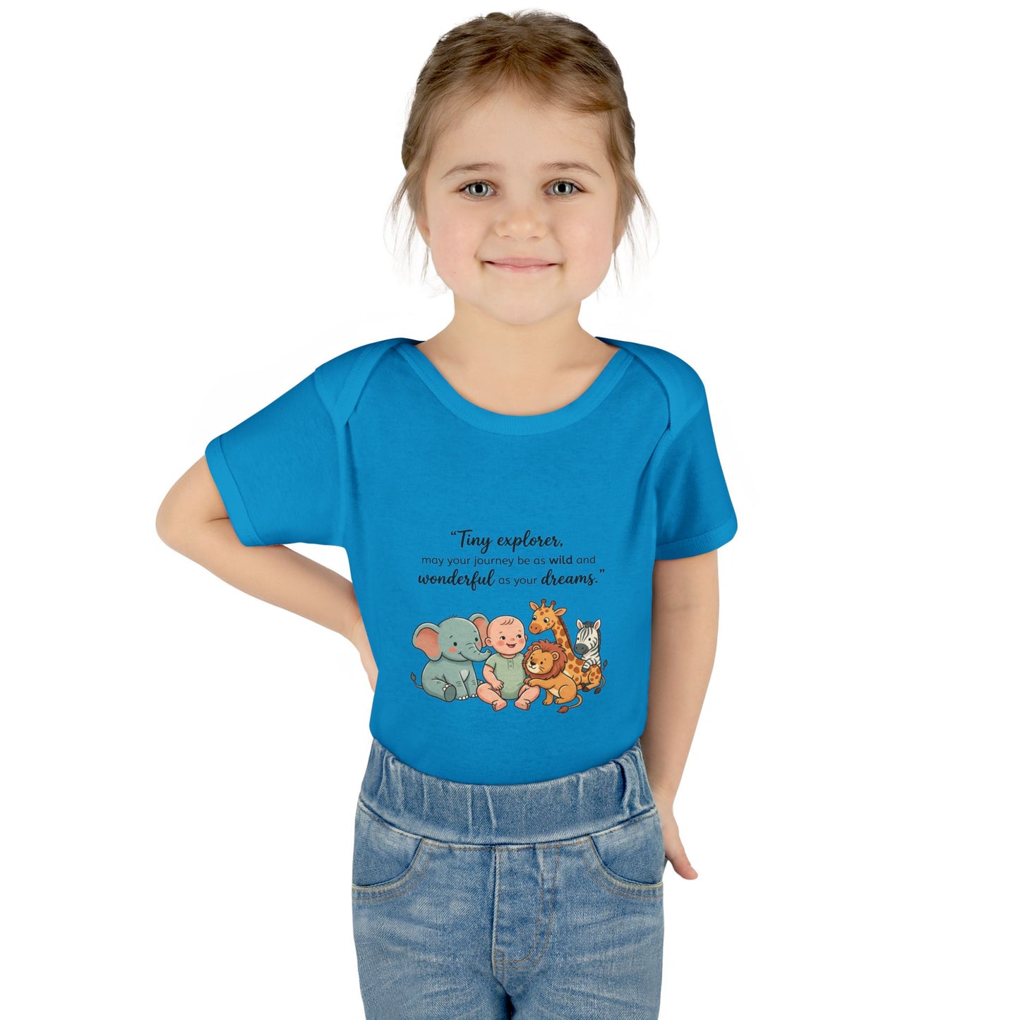 Baby Bodysuit — "Tiny Explorer" Cute Animal Nursery Onesie