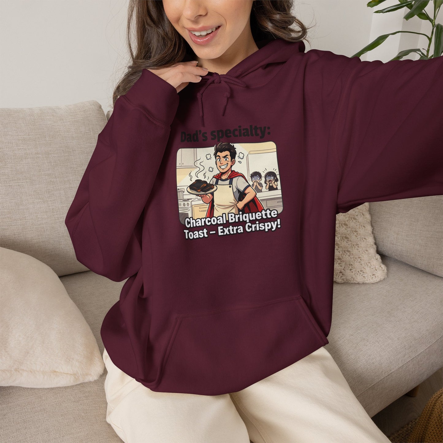 Dad’s Specialty: Charcoal Grilling Hooded Sweatshirt — Funny BBQ Dad Gift