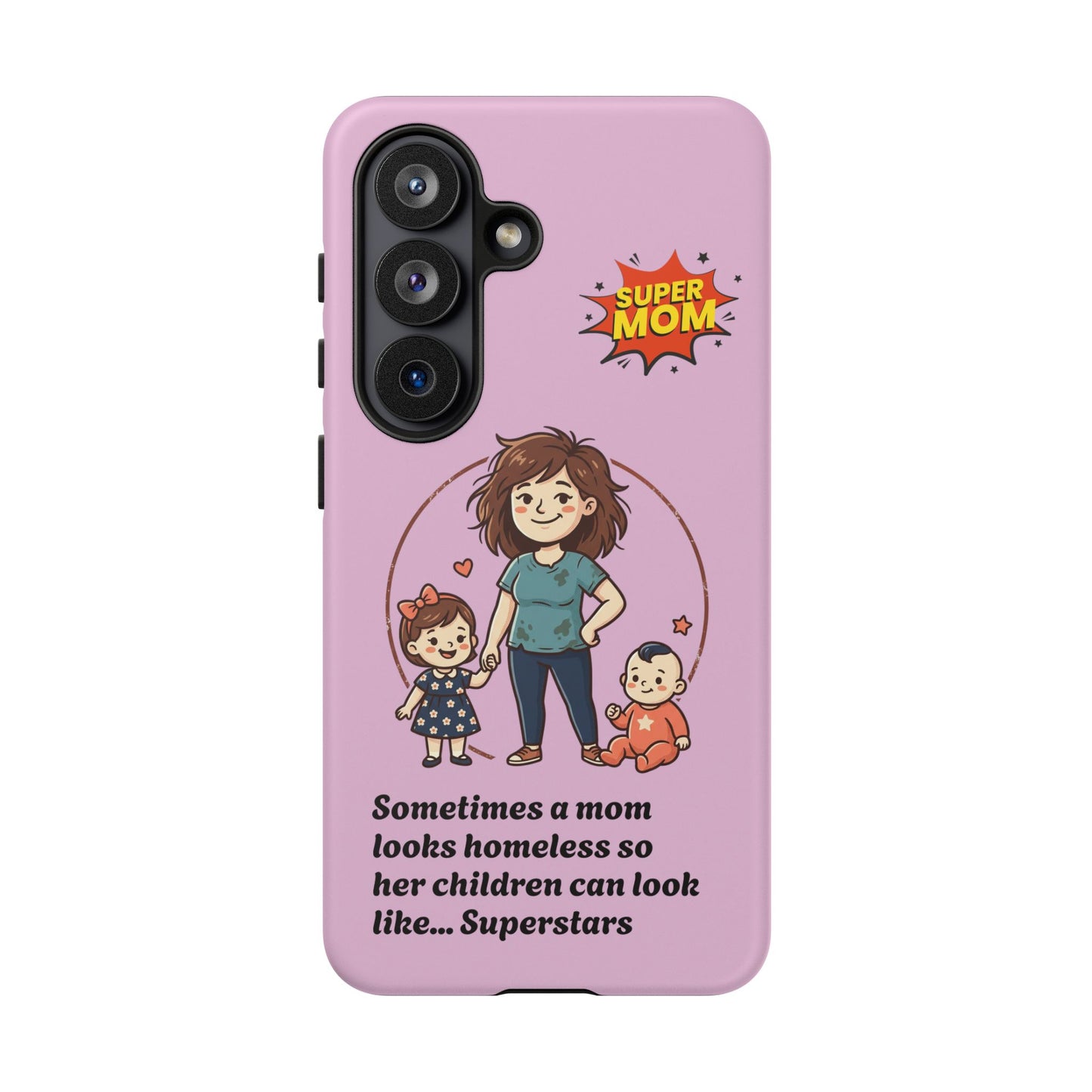 Super Mom Phone Case | Pink Phone Case, Mom Quote