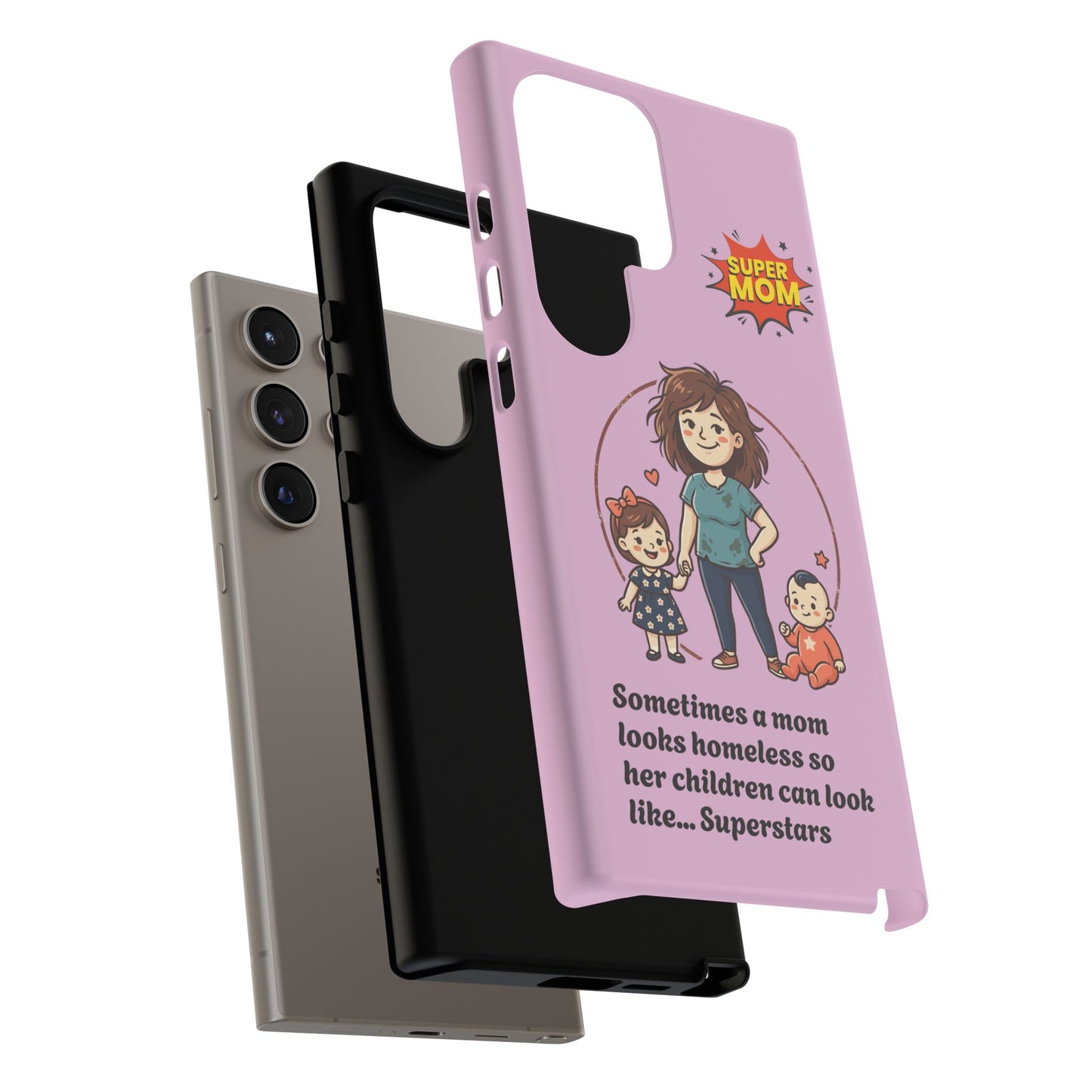 Super Mom Phone Case | Pink Phone Case, Mom Quote