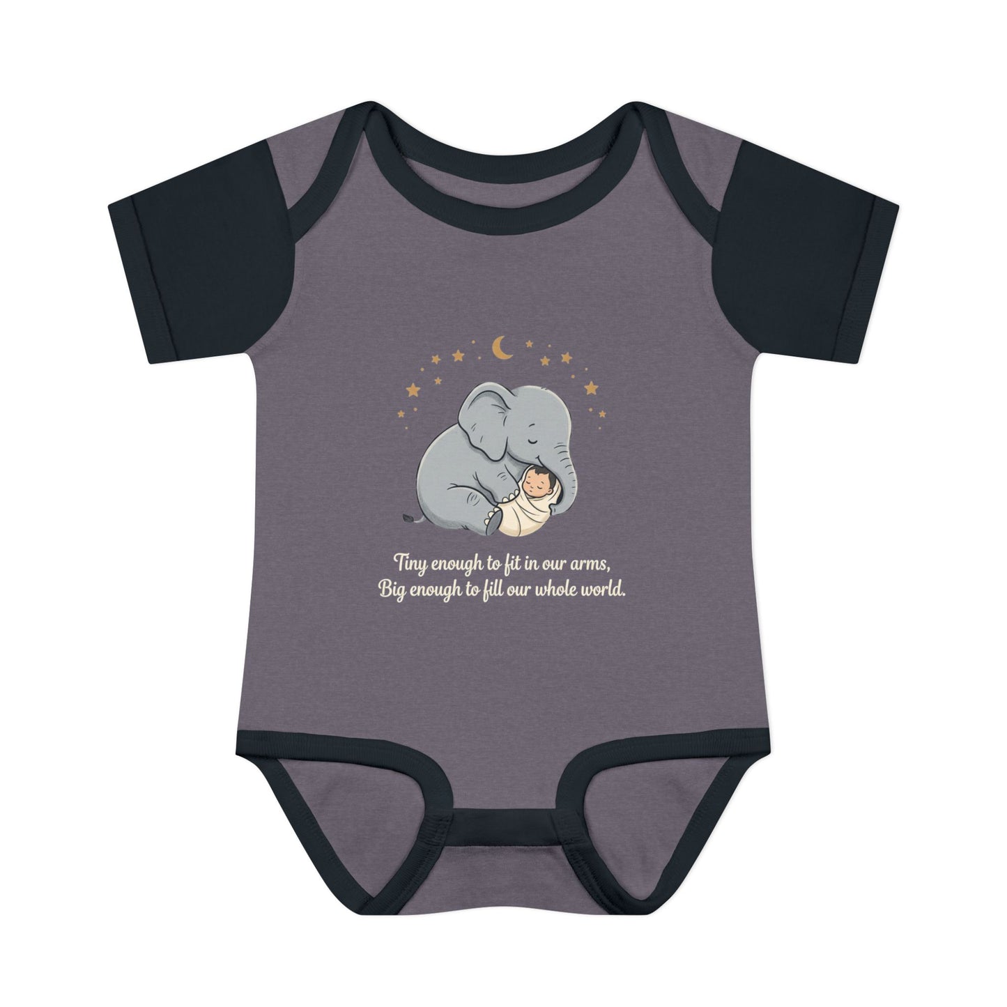 Elephant & Baby Nighttime Infant Bodysuit — Cute Nursery Sleepwear
