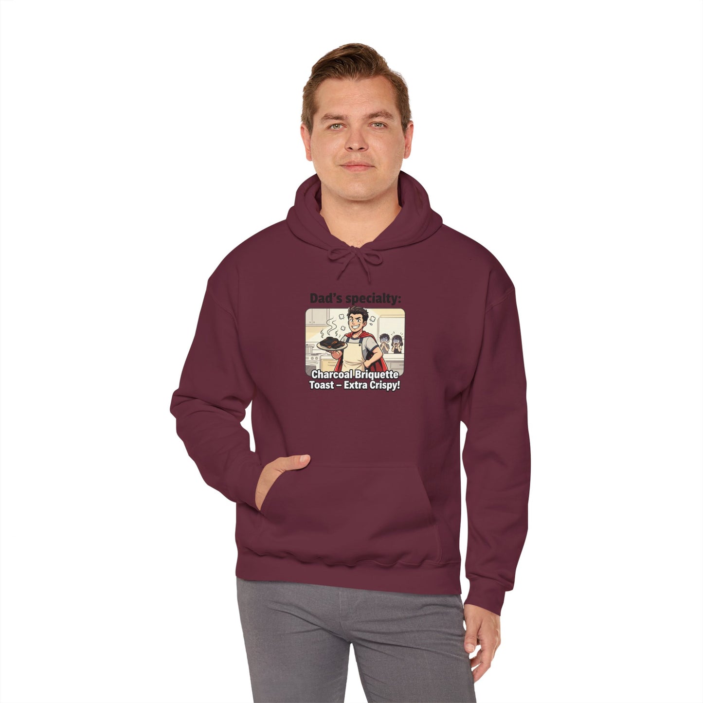 Dad’s Specialty: Charcoal Grilling Hooded Sweatshirt — Funny BBQ Dad Gift