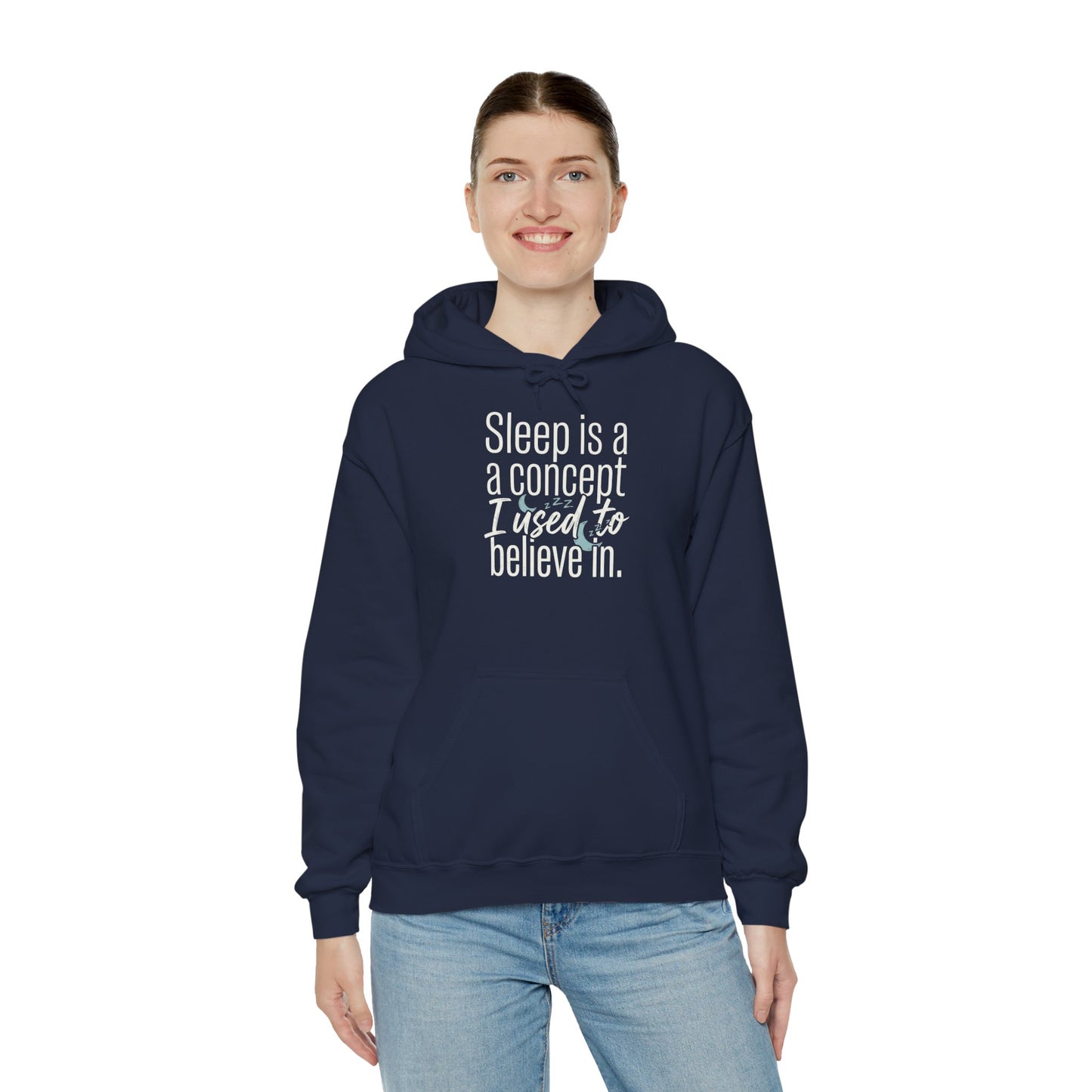Sleep Is a Concept Hoodie – Funny Insomnia Quote Pullover