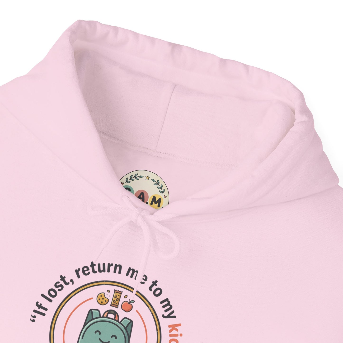 Hoodie — "If Lost, Return Me to My Kids (They need snacks)" Cute Kawaii Backpack Graphic