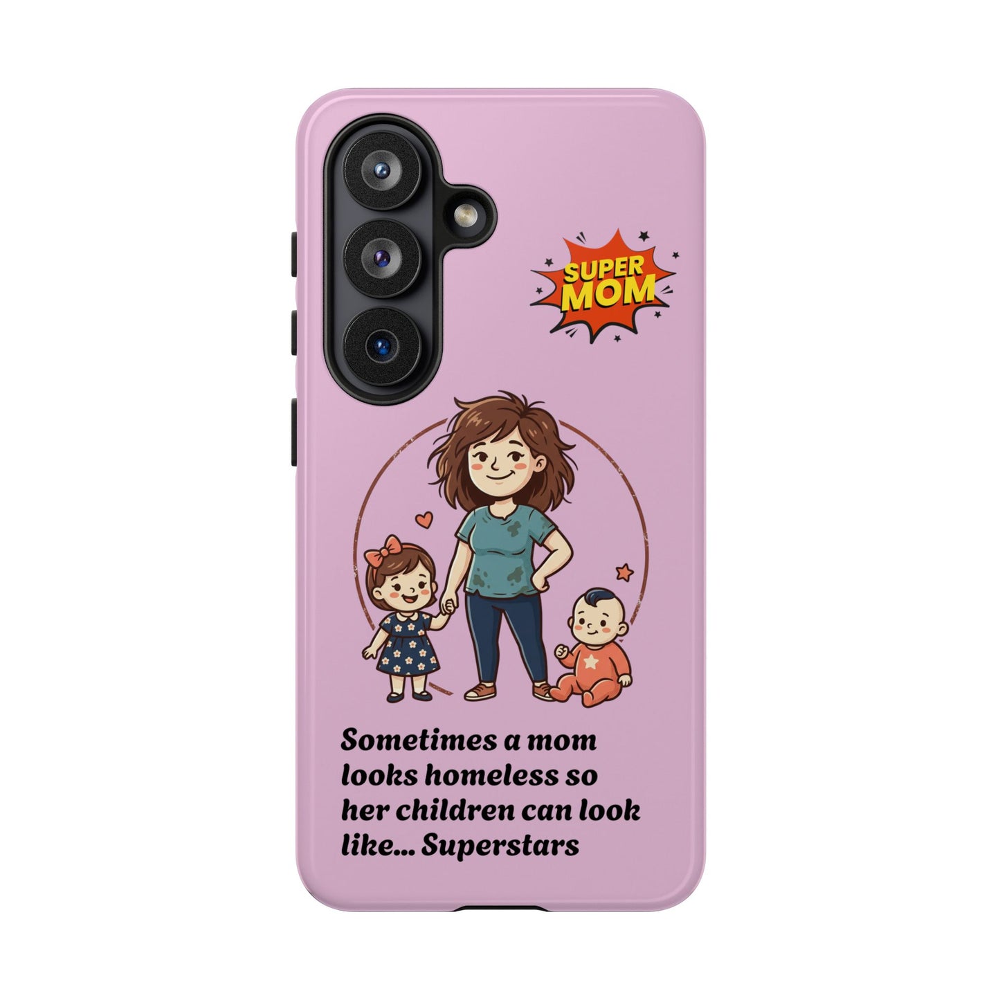 Super Mom Phone Case | Pink Phone Case, Mom Quote