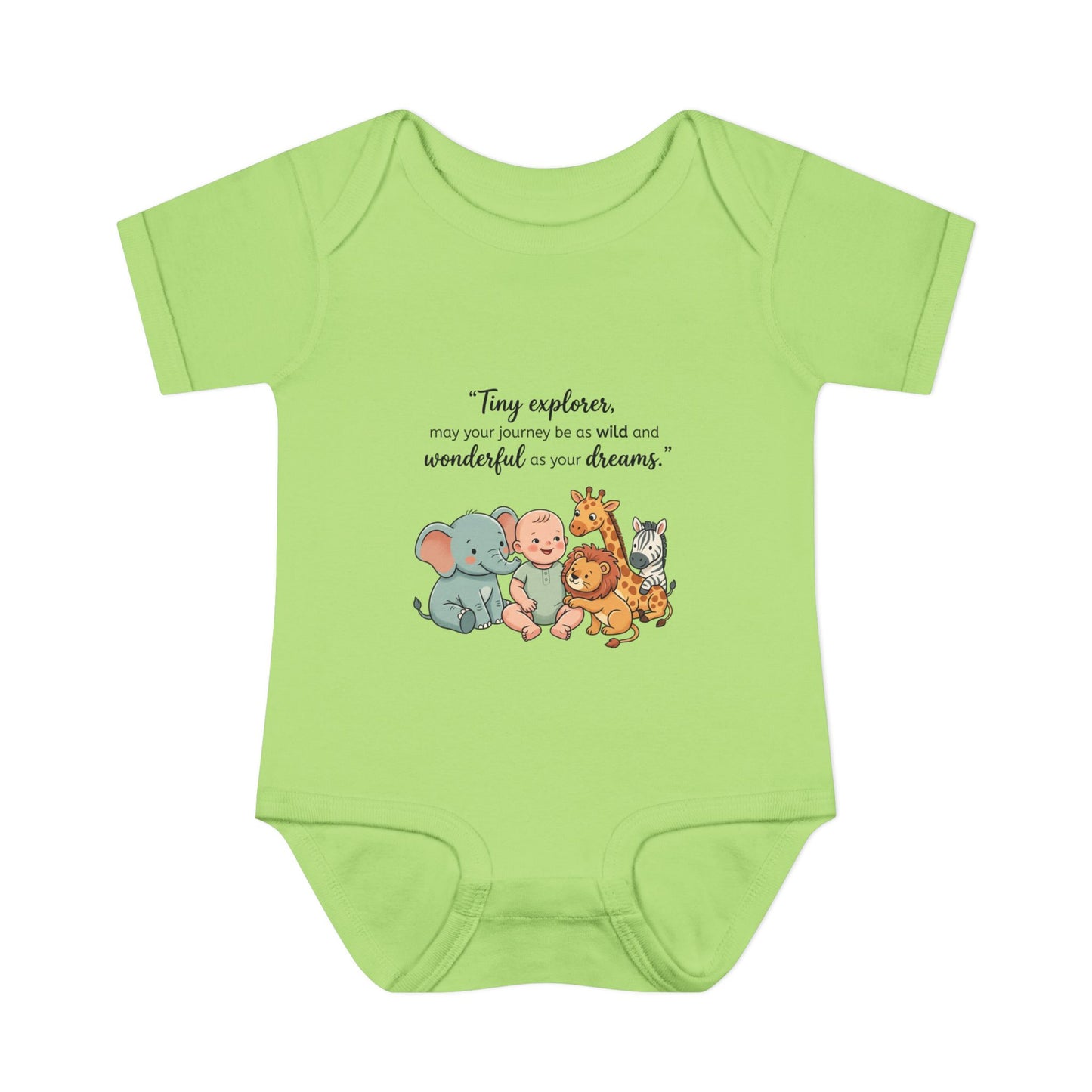 Baby Bodysuit — "Tiny Explorer" Cute Animal Nursery Onesie