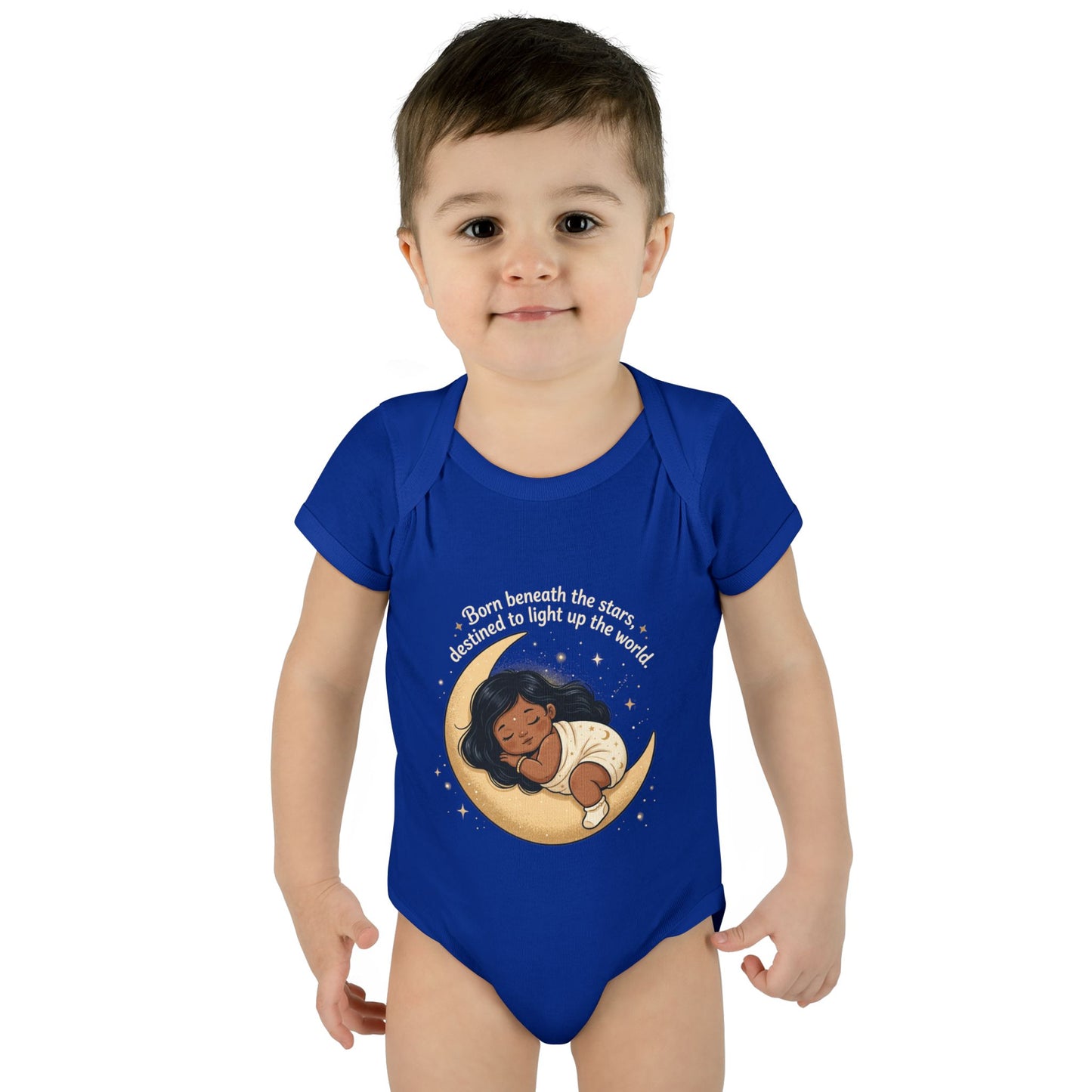 Newborn Moon Baby Bodysuit — "Born Beneath the Stars" Infant Onesie