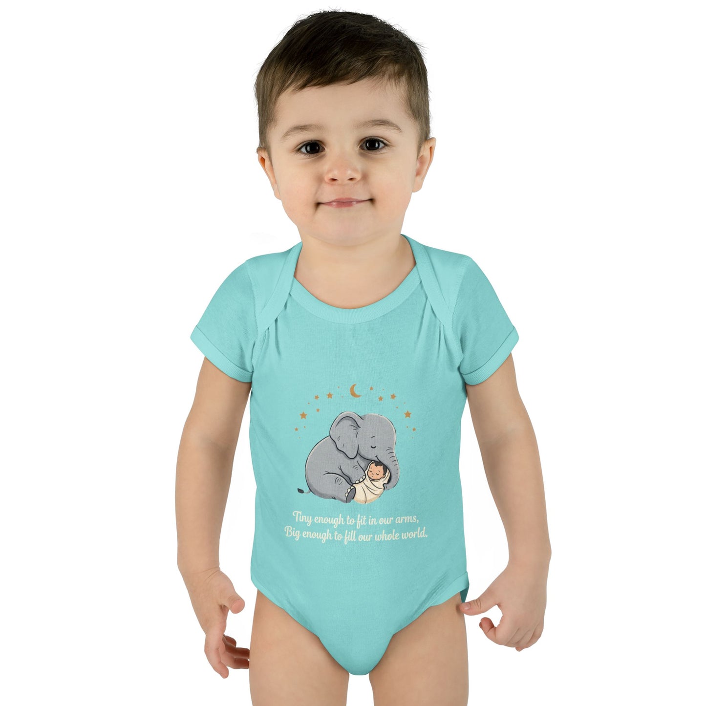 Elephant & Baby Nighttime Infant Bodysuit — Cute Nursery Sleepwear