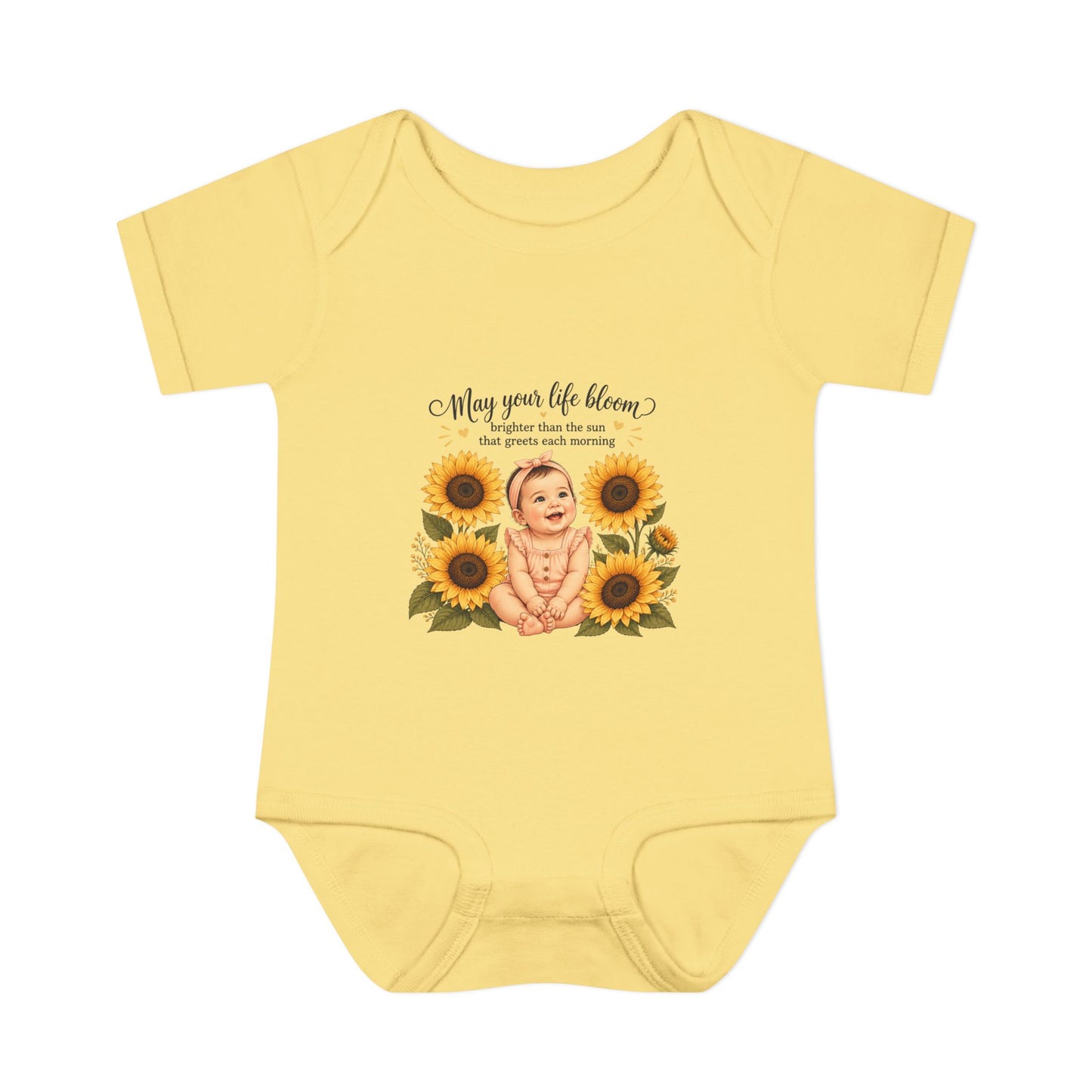 Sunflower Baby Bodysuit – "May Your Life Bloom" Infant Onesie