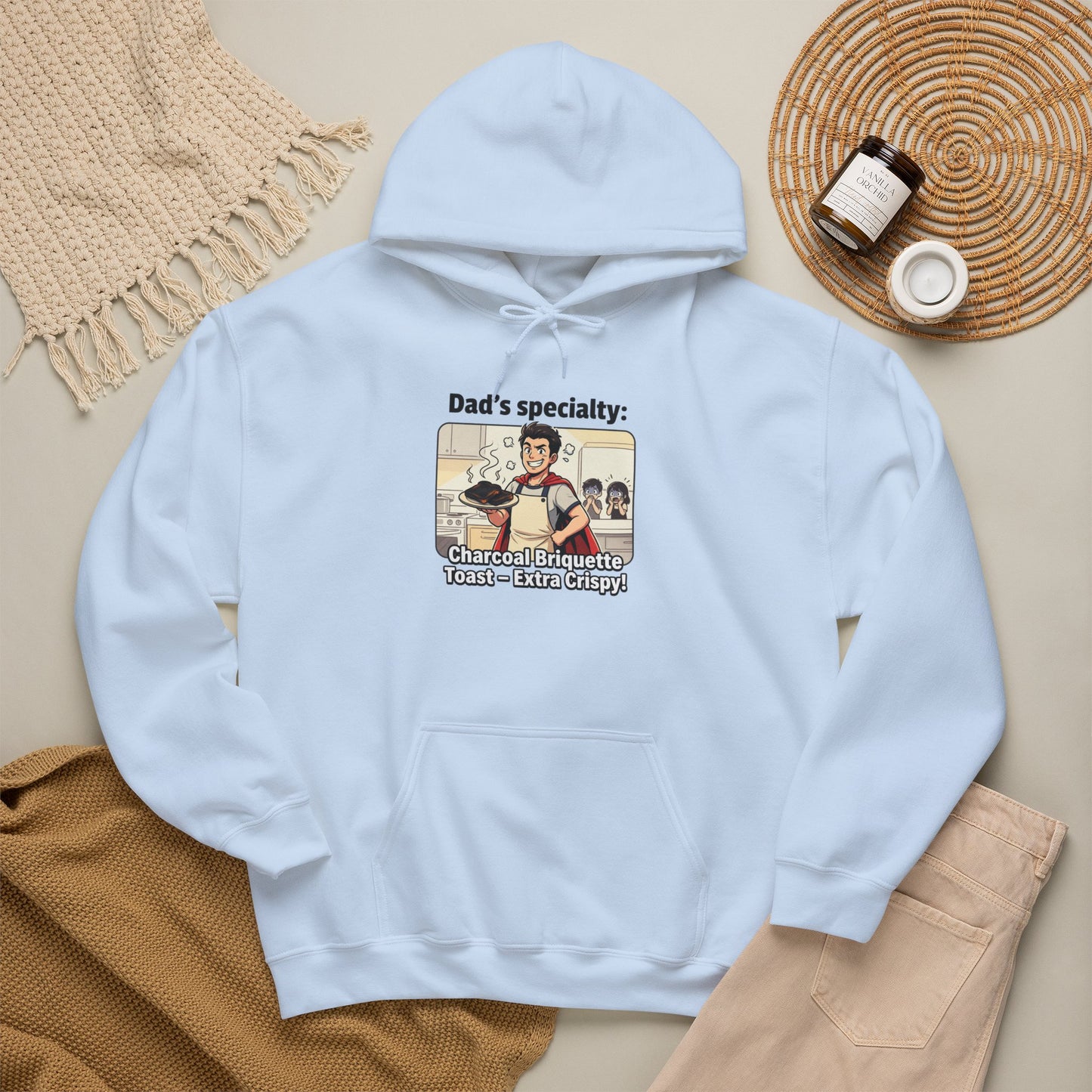Dad’s Specialty: Charcoal Grilling Hooded Sweatshirt — Funny BBQ Dad Gift