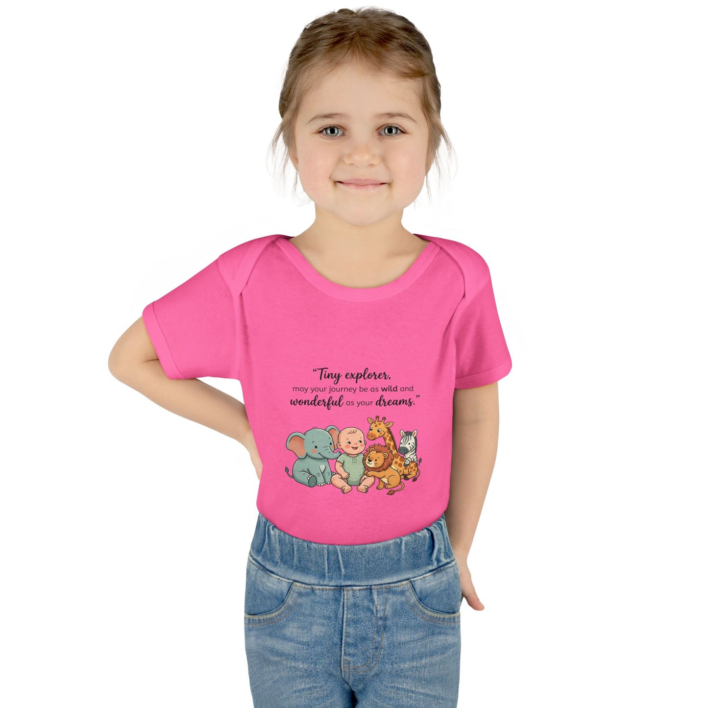 Baby Bodysuit — "Tiny Explorer" Cute Animal Nursery Onesie
