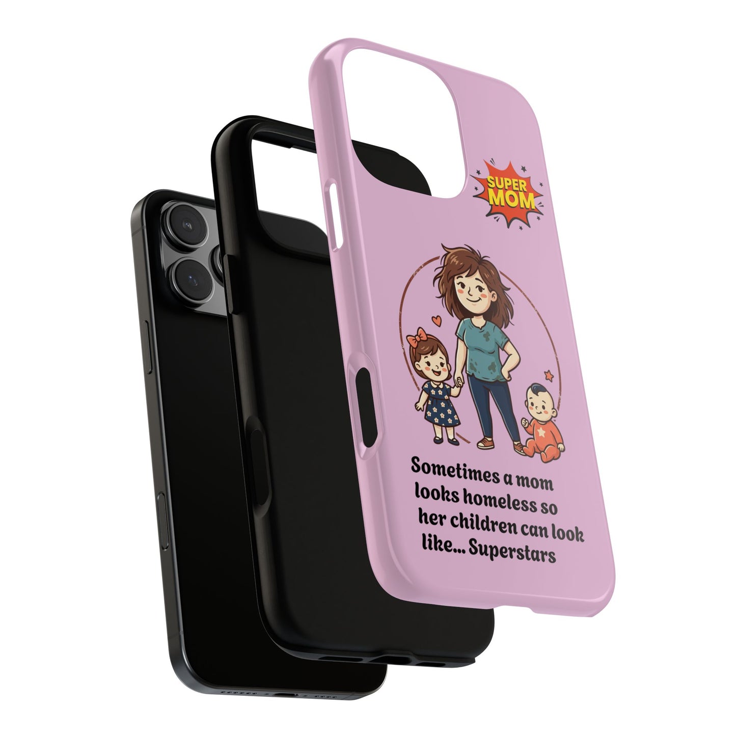 Super Mom Phone Case | Pink Phone Case, Mom Quote