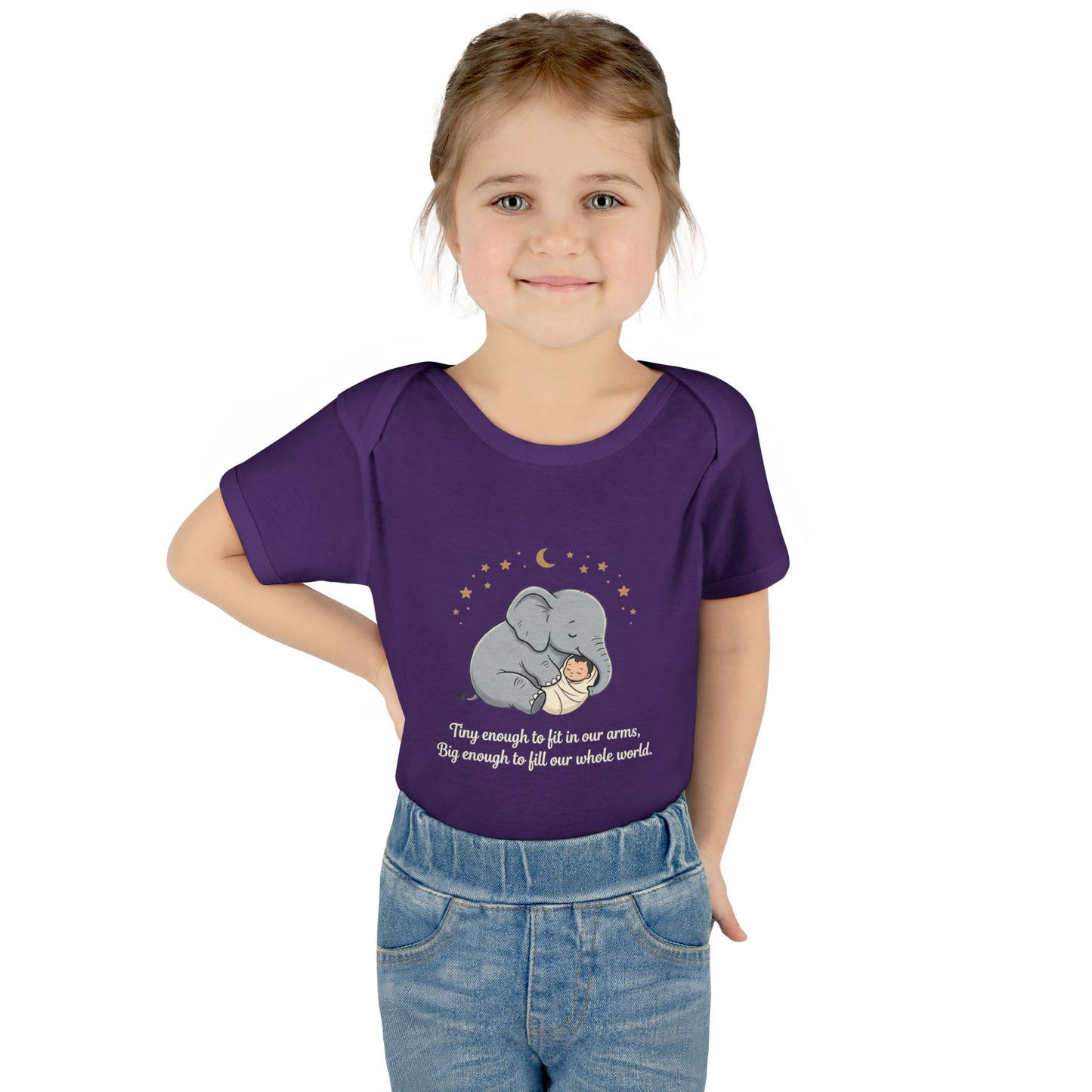 Elephant & Baby Nighttime Infant Bodysuit — Cute Nursery Sleepwear