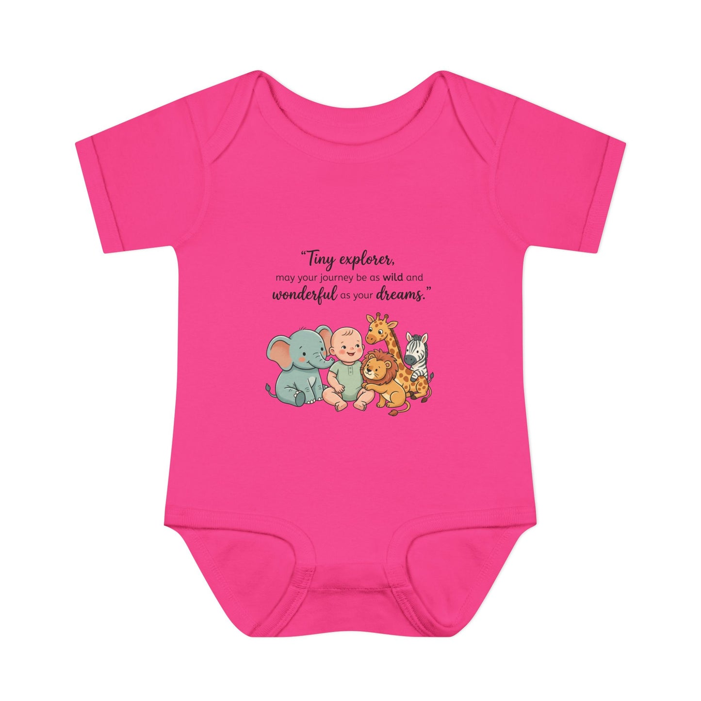 Baby Bodysuit — "Tiny Explorer" Cute Animal Nursery Onesie