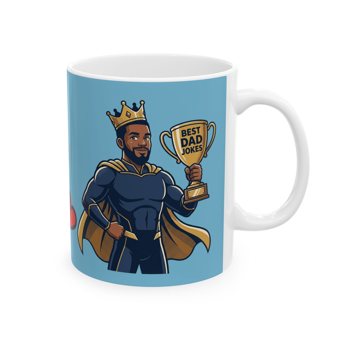 Ceramic Mug — 'Best Dad' Trophy Design with Hearts, Father's Day Gift (11oz, 15oz)