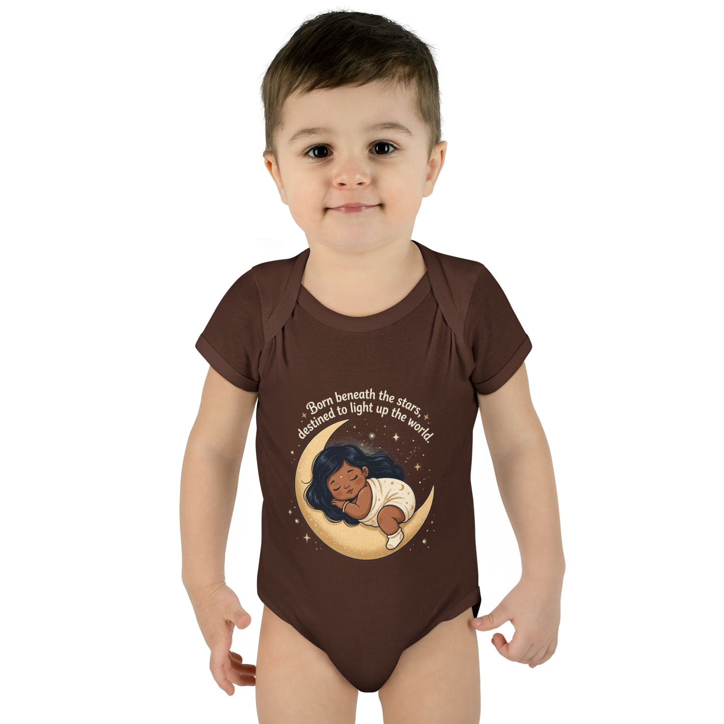 Newborn Moon Baby Bodysuit — "Born Beneath the Stars" Infant Onesie