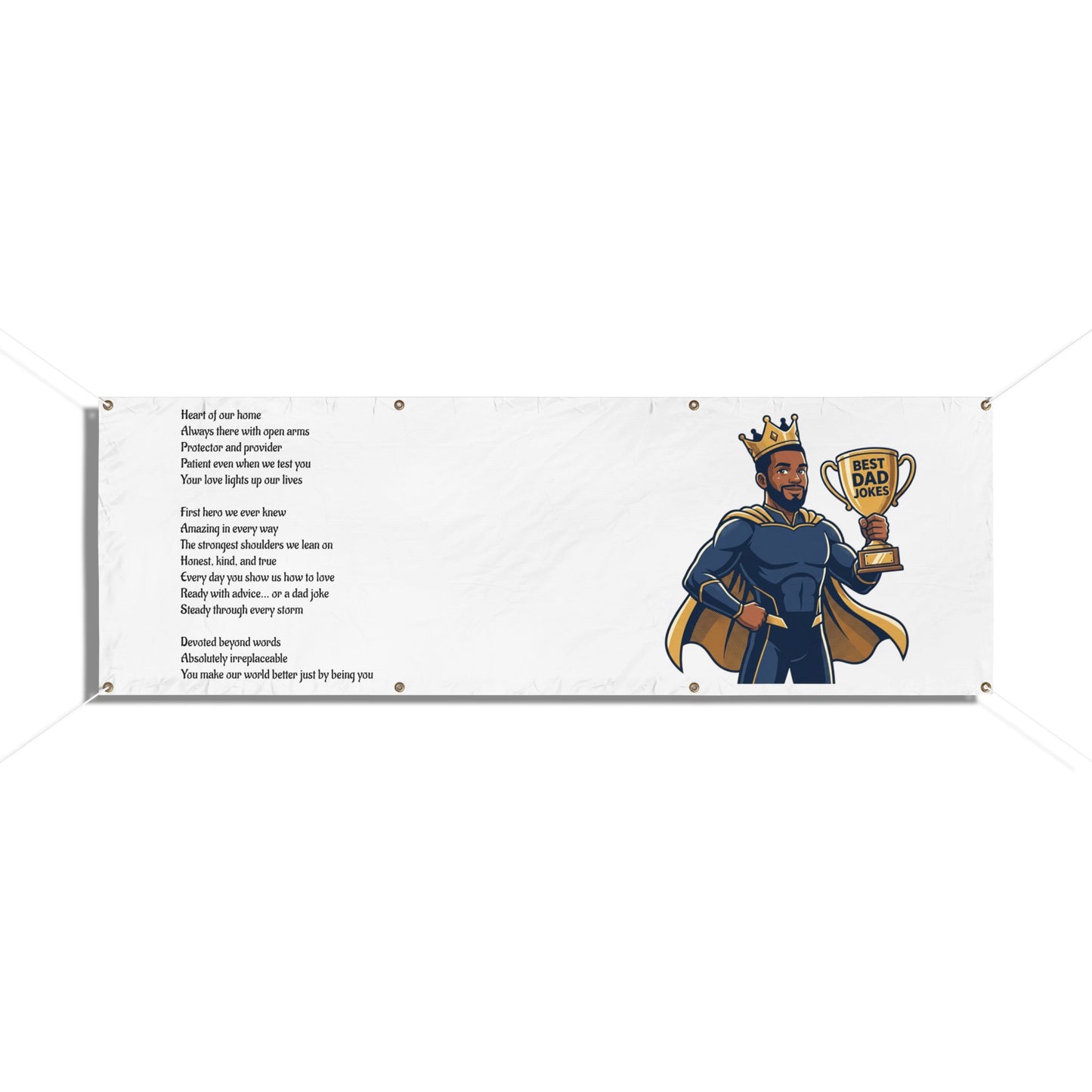Best Dad Ever Vinyl Banner – Superhero Father Tribute with Poem