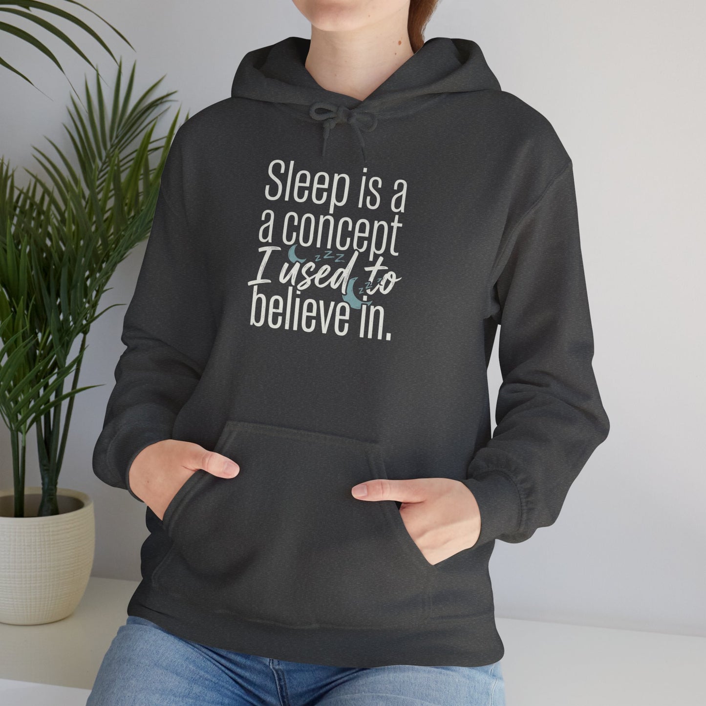 Sleep Is a Concept Hoodie – Funny Insomnia Quote Pullover