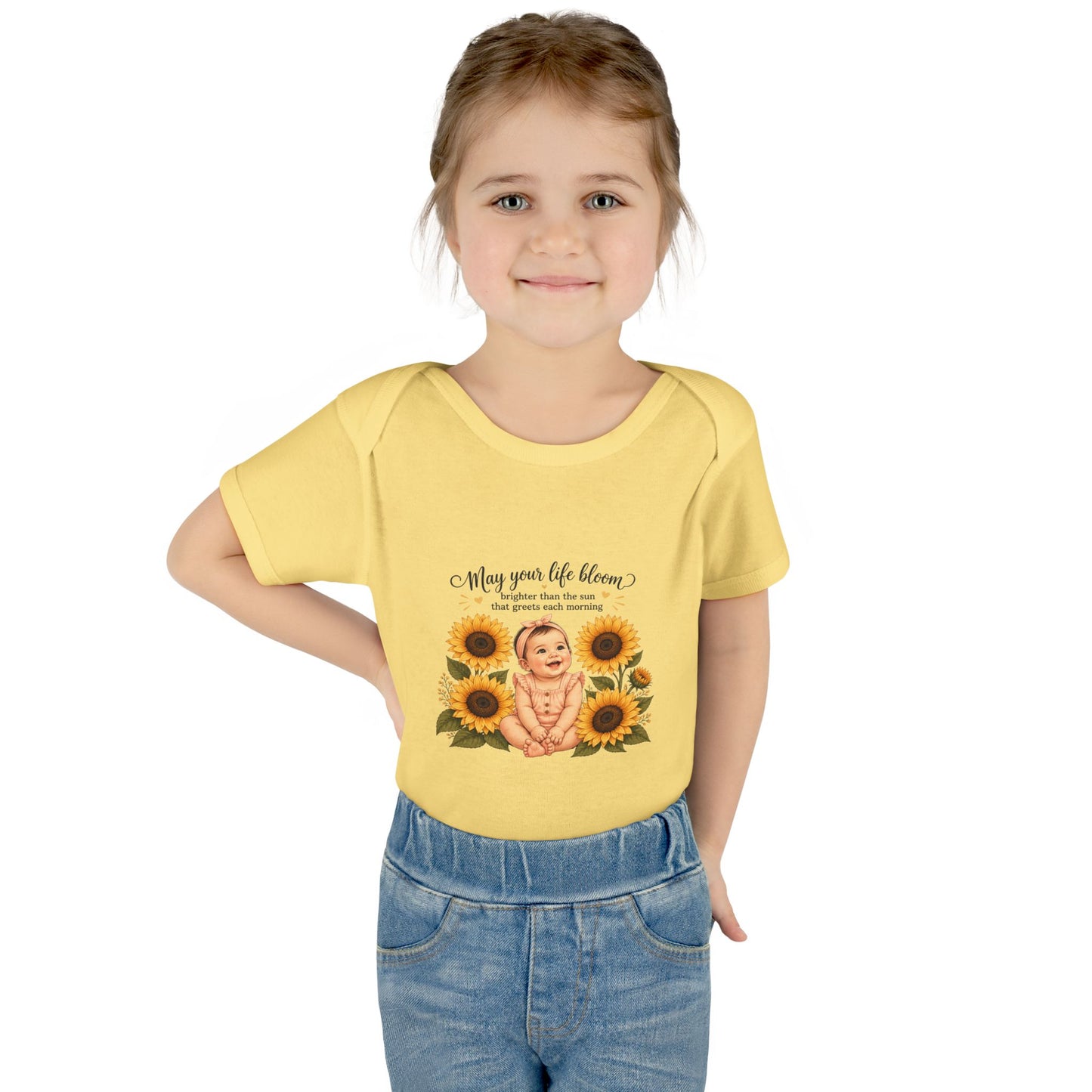 Sunflower Baby Bodysuit – "May Your Life Bloom" Infant Onesie