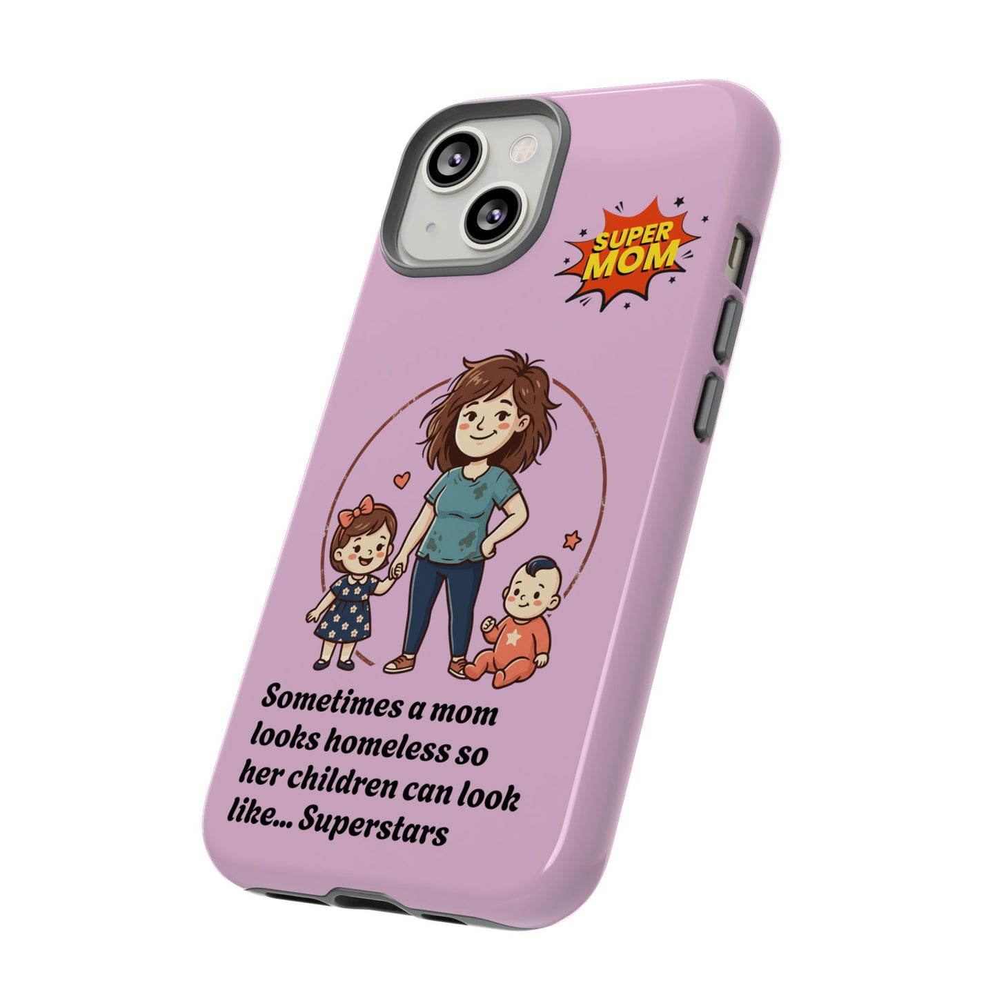 Super Mom Phone Case | Pink Phone Case, Mom Quote
