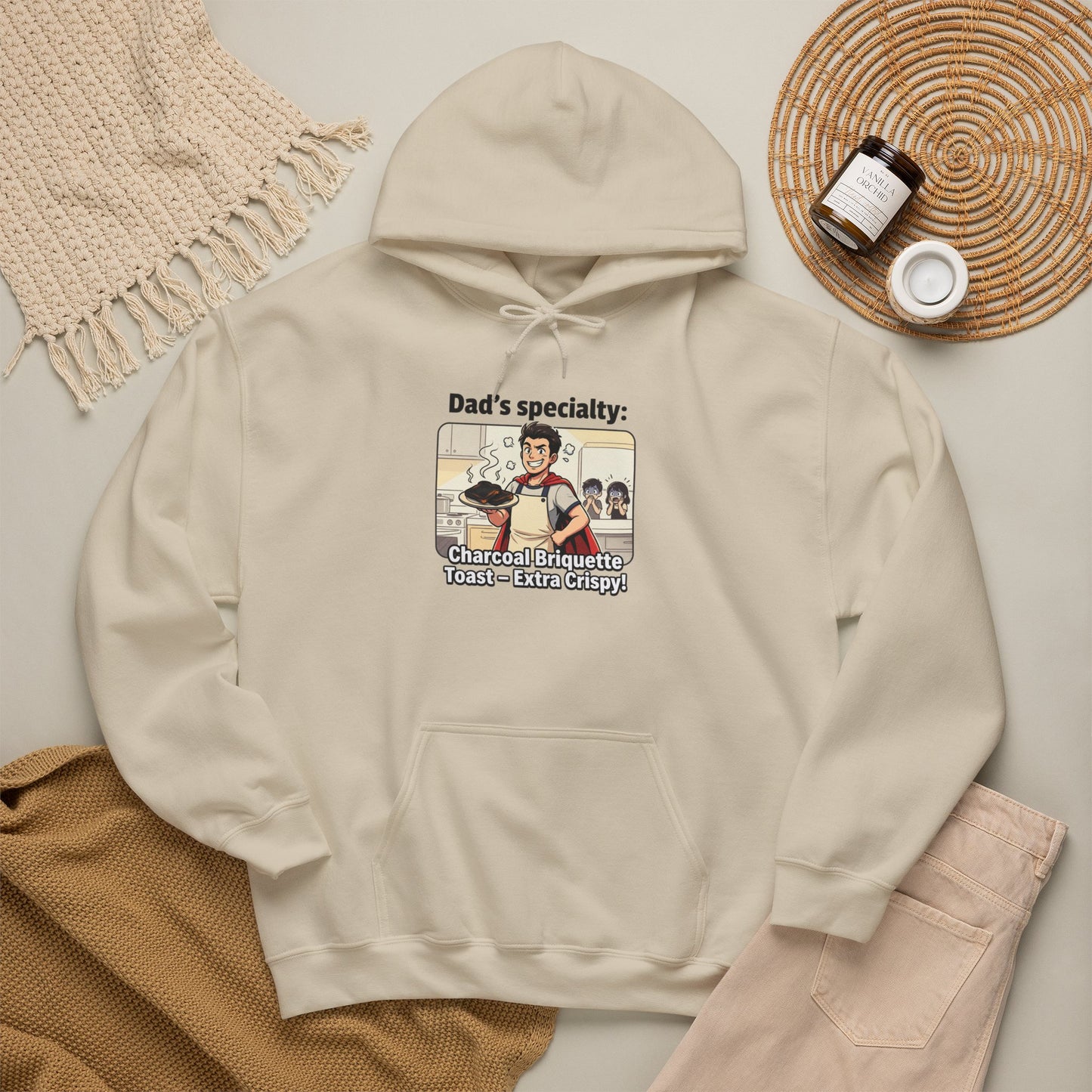 Dad’s Specialty: Charcoal Grilling Hooded Sweatshirt — Funny BBQ Dad Gift