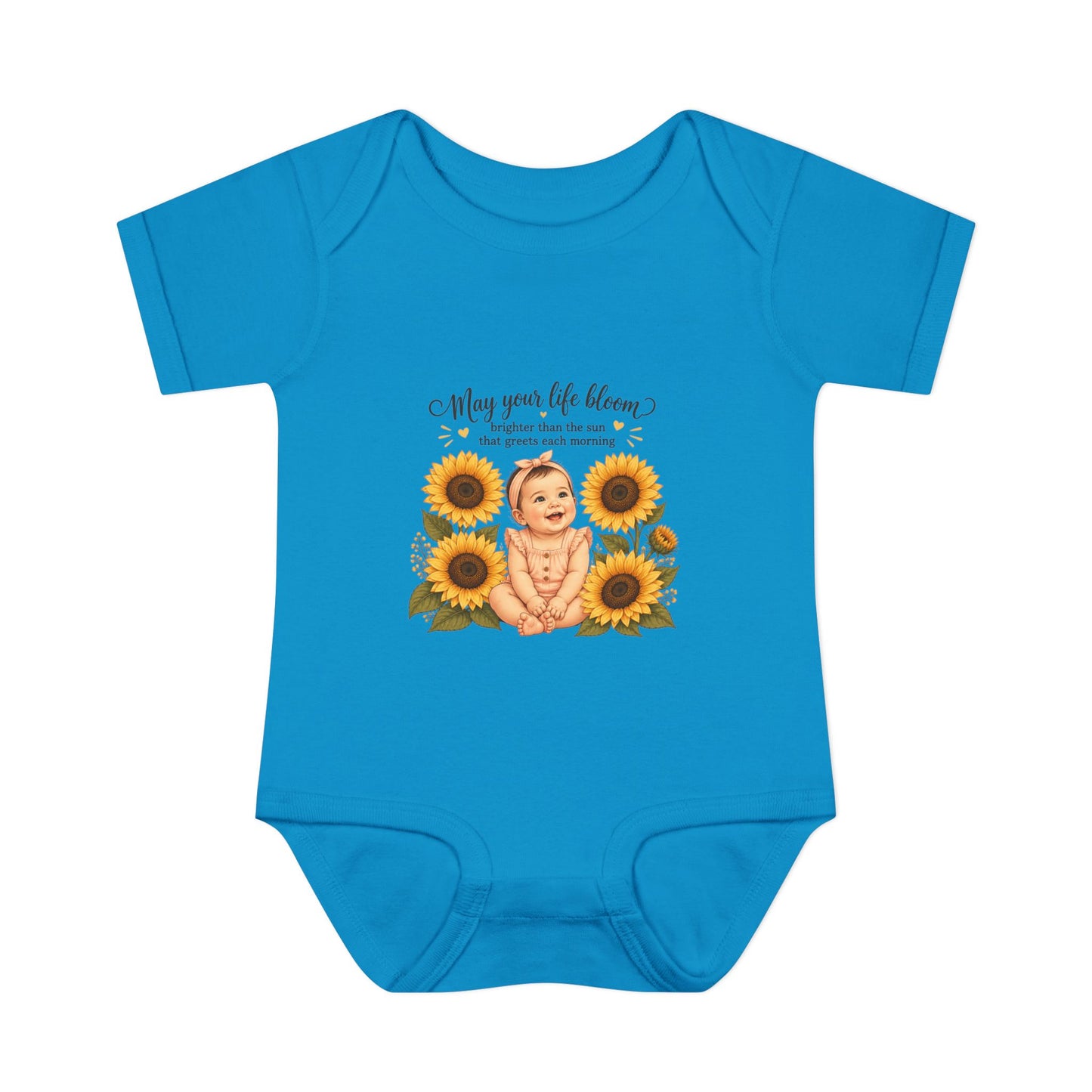 Sunflower Baby Bodysuit – "May Your Life Bloom" Infant Onesie